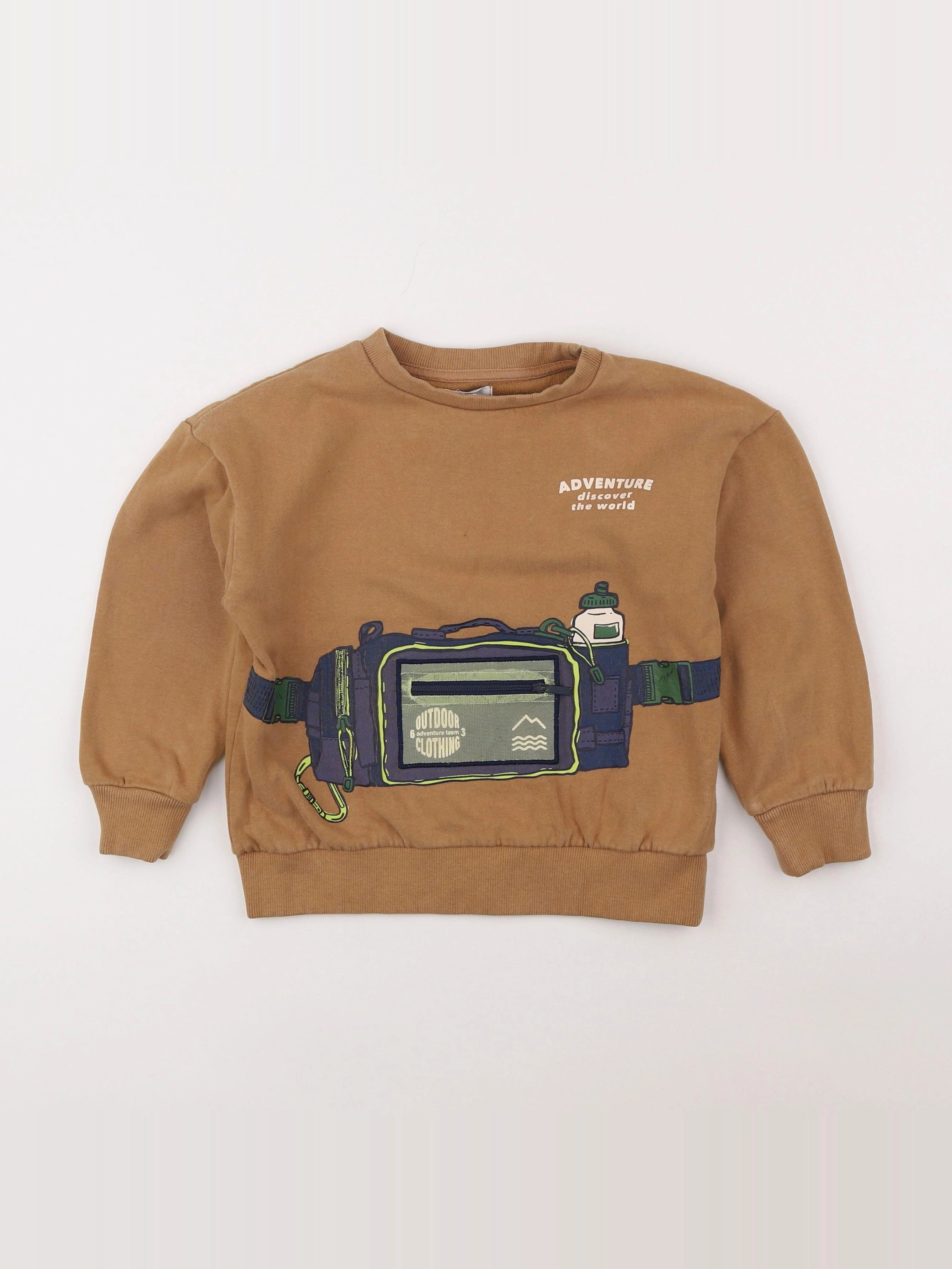 Vertbaudet - sweat marron - 6 ans