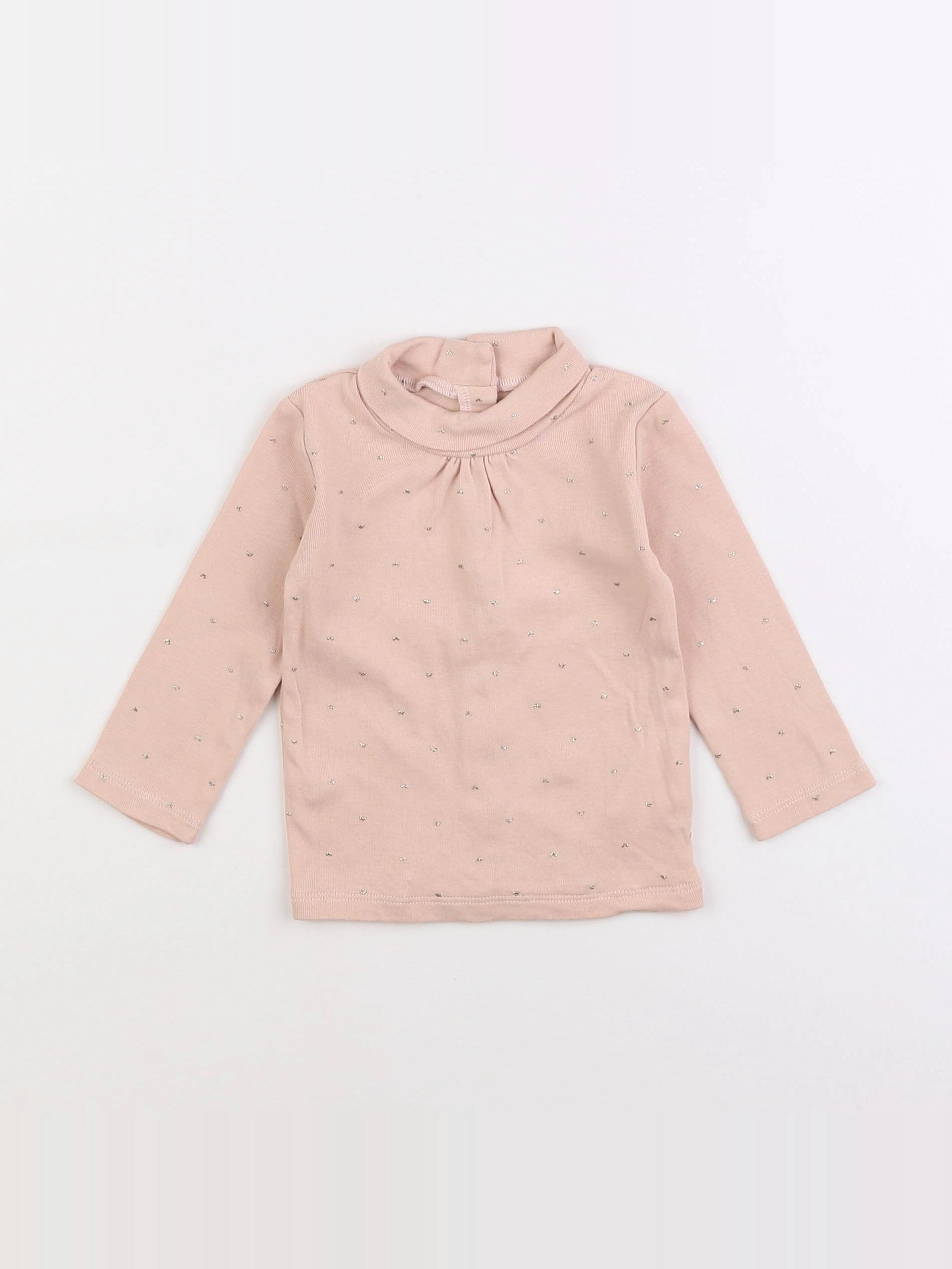 Vertbaudet - sous-pull rose - 9 mois