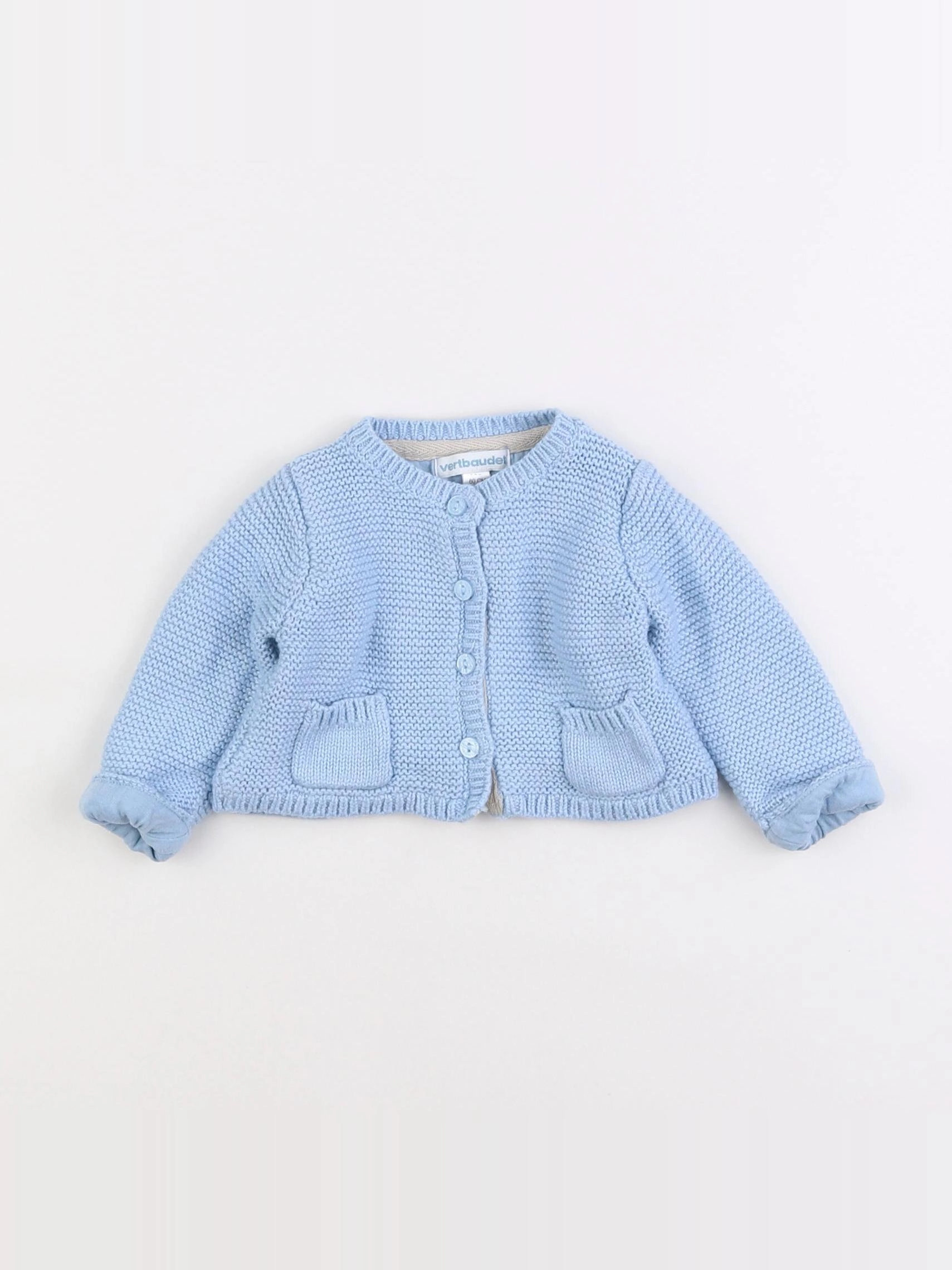Vertbaudet - gilet bleu - 3 mois