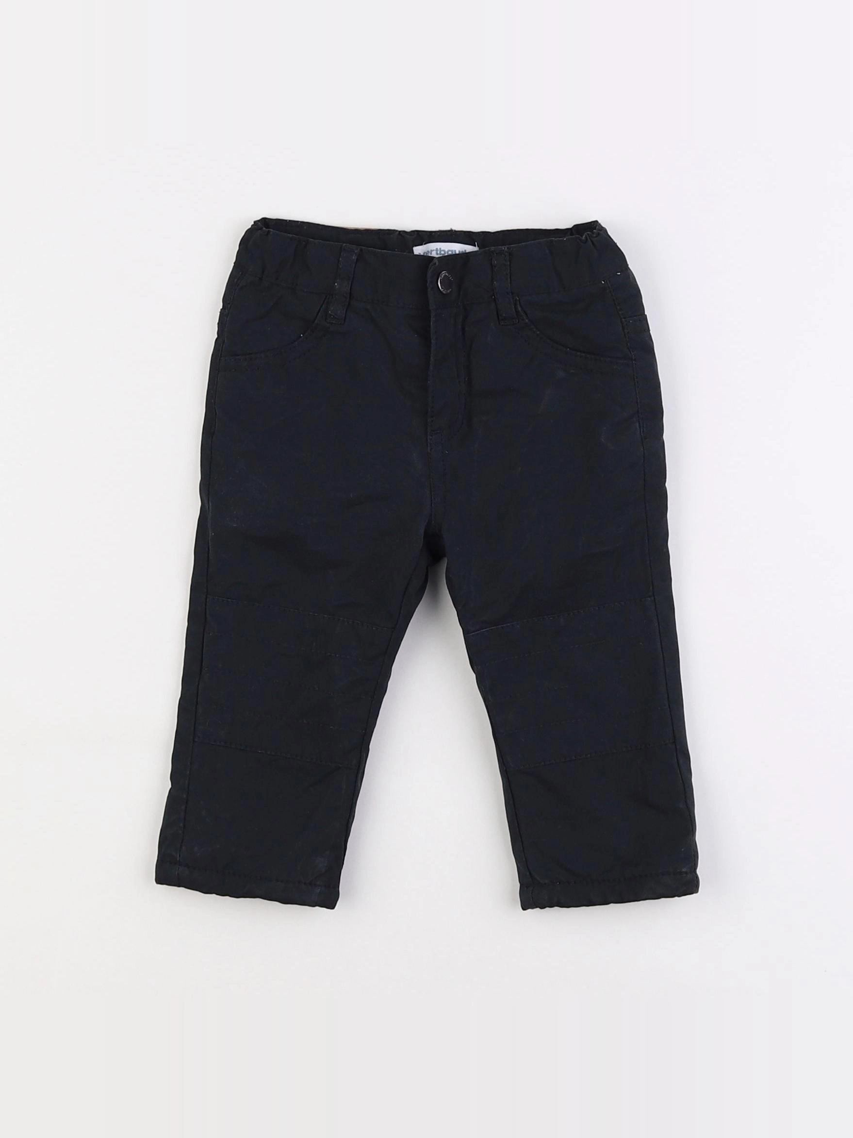 Vertbaudet - pantalon doublé noir - 9 mois