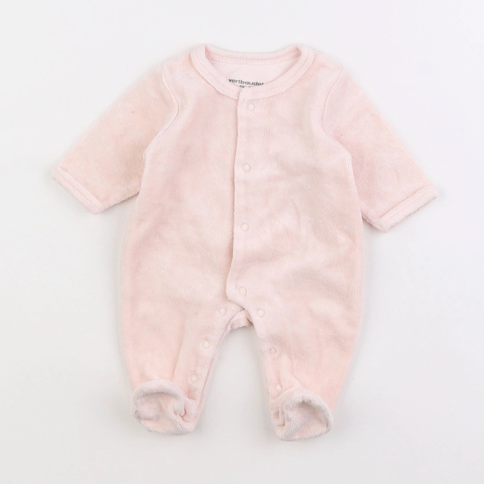 Vertbaudet - pyjama velours rose - 0 mois