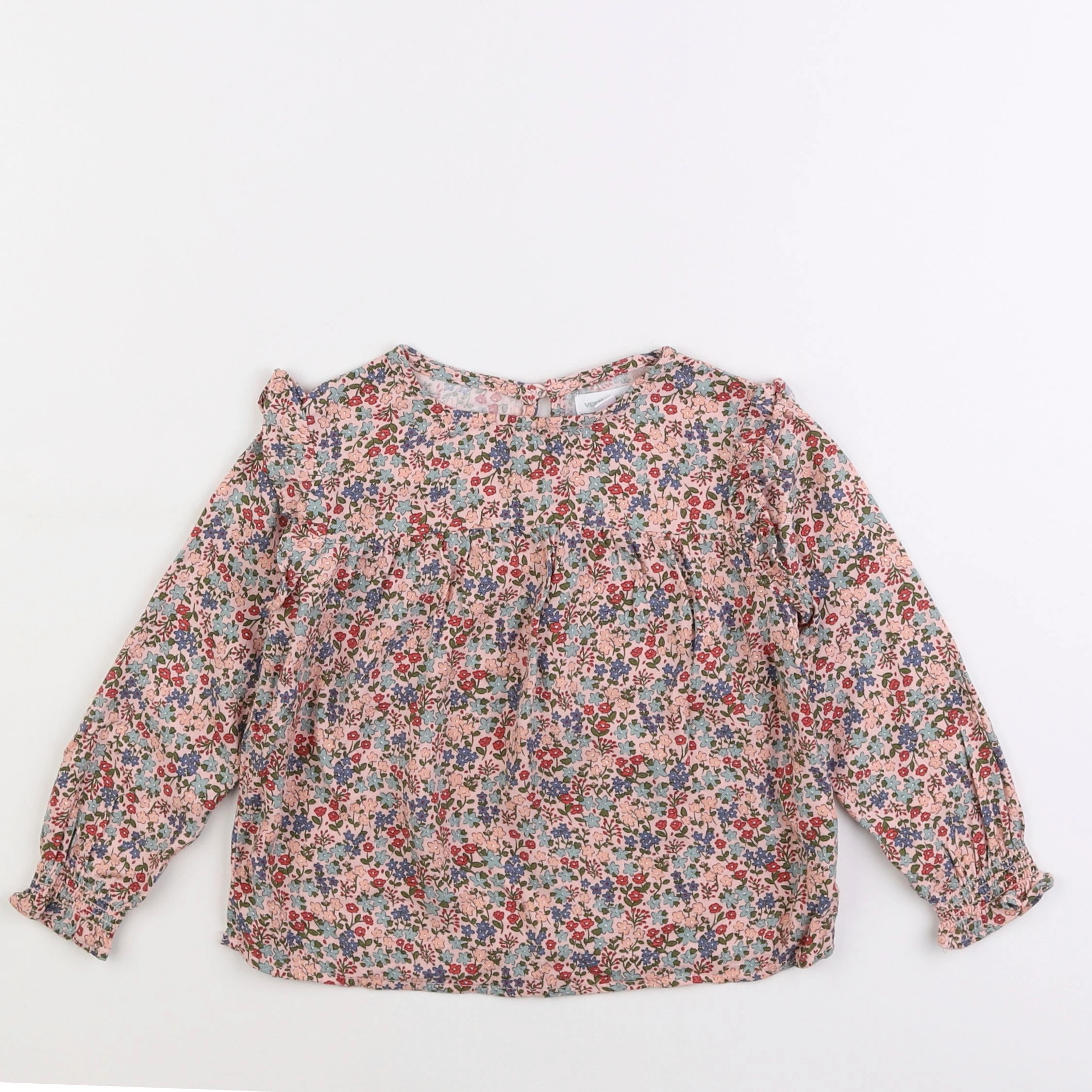 Vertbaudet - blouse rose, vert - 3 ans