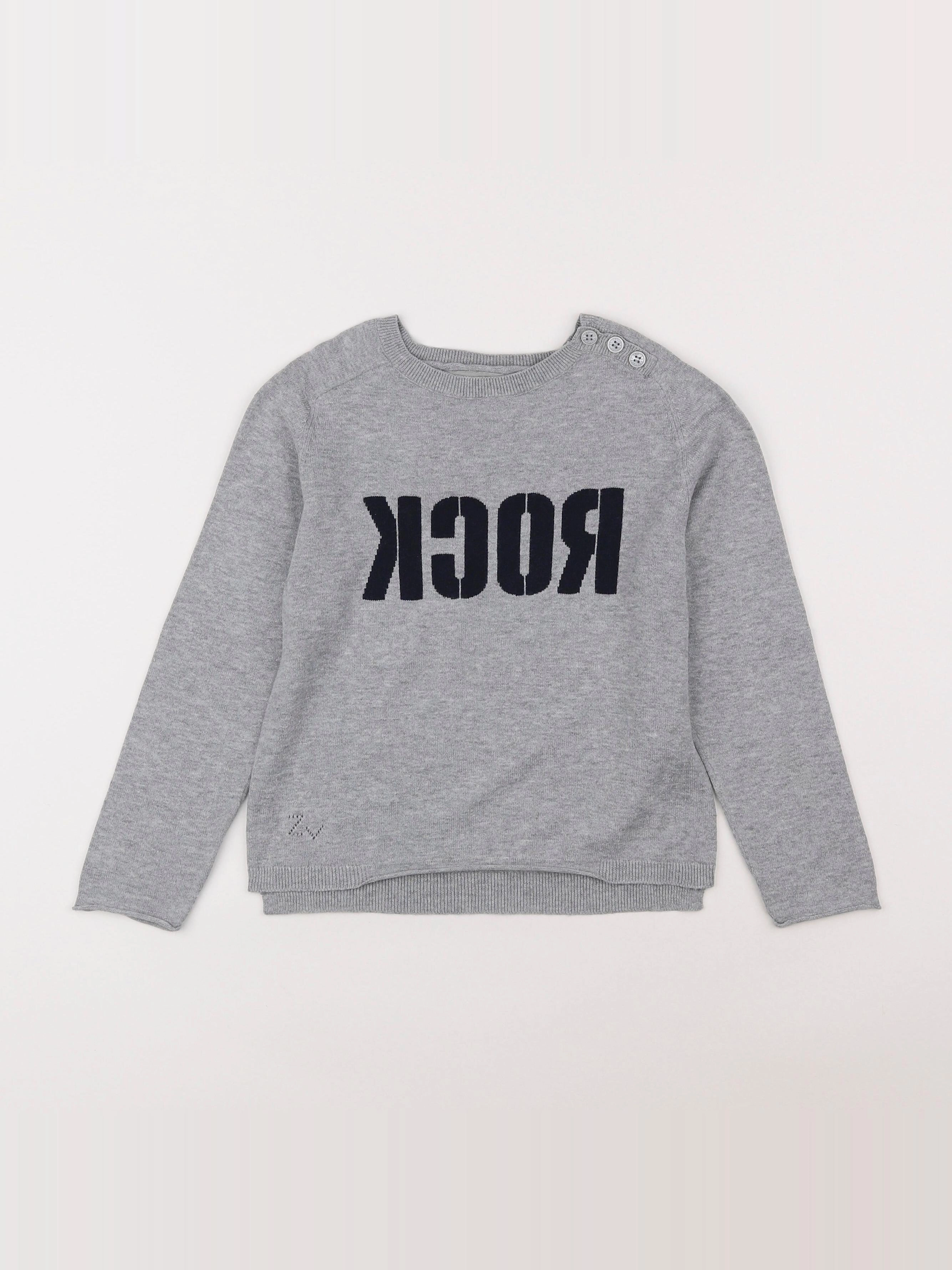 Zadig & Voltaire - pull gris - 6 ans