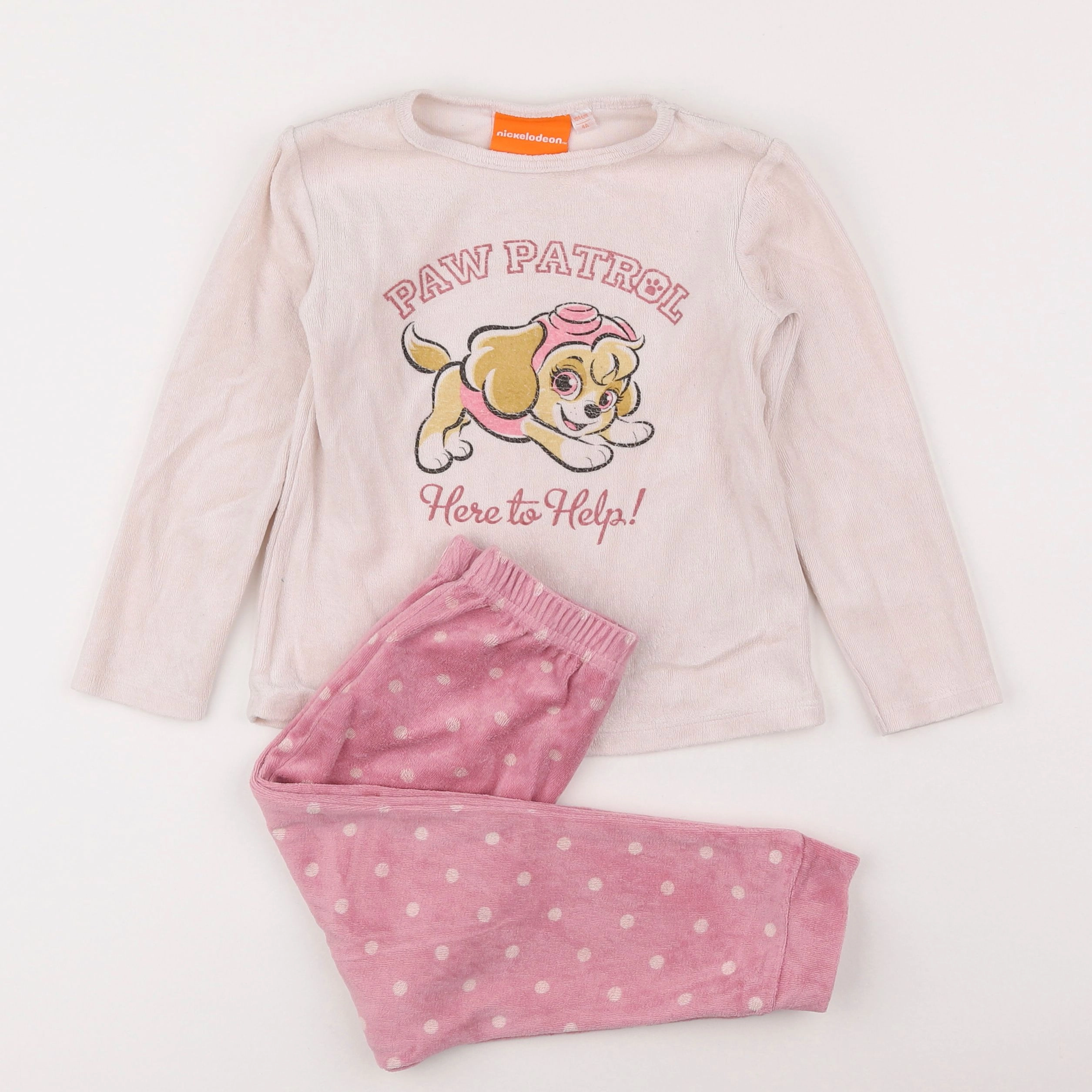 Vertbaudet - pyjama velours rose - 4 ans