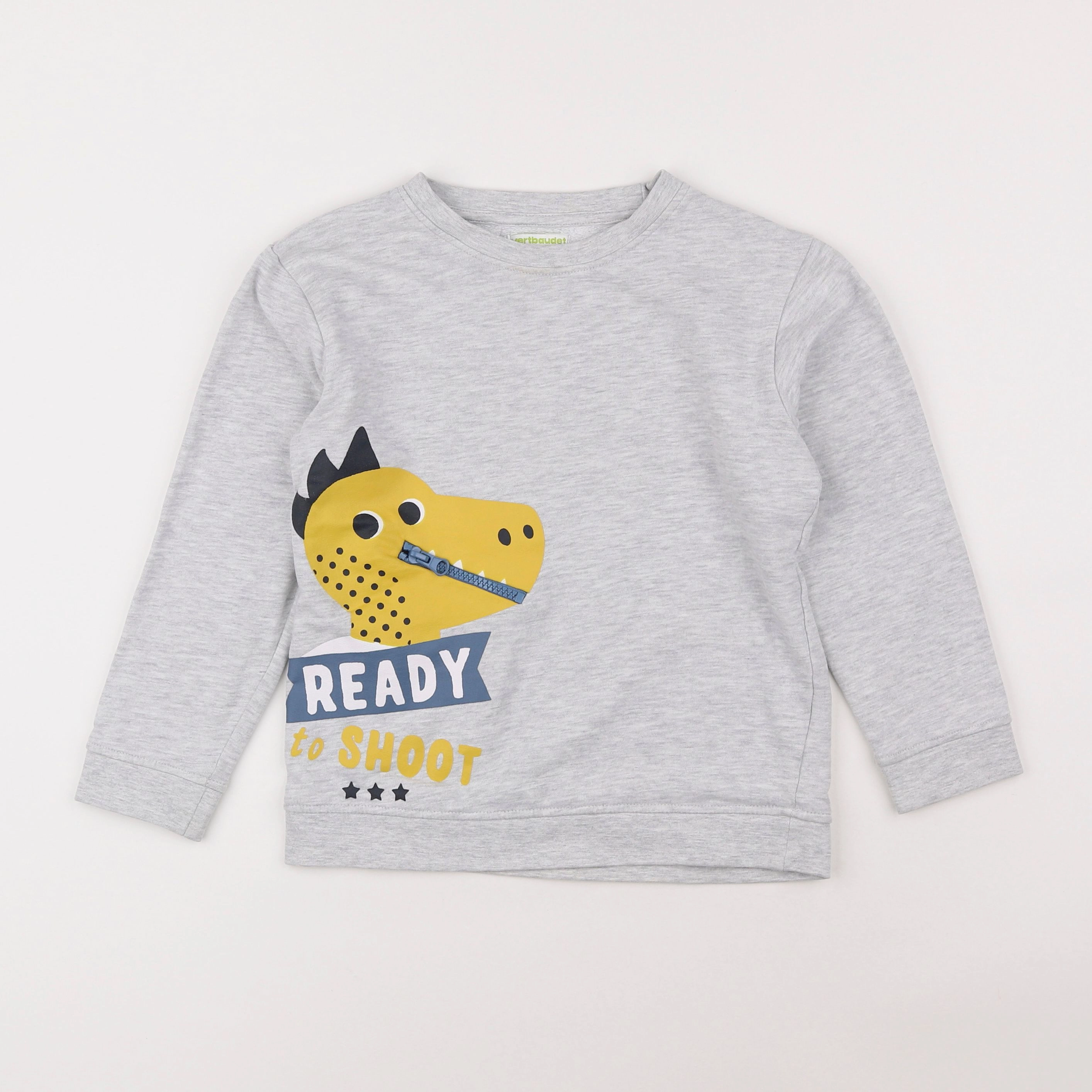 Vertbaudet - sweat gris - 8 ans