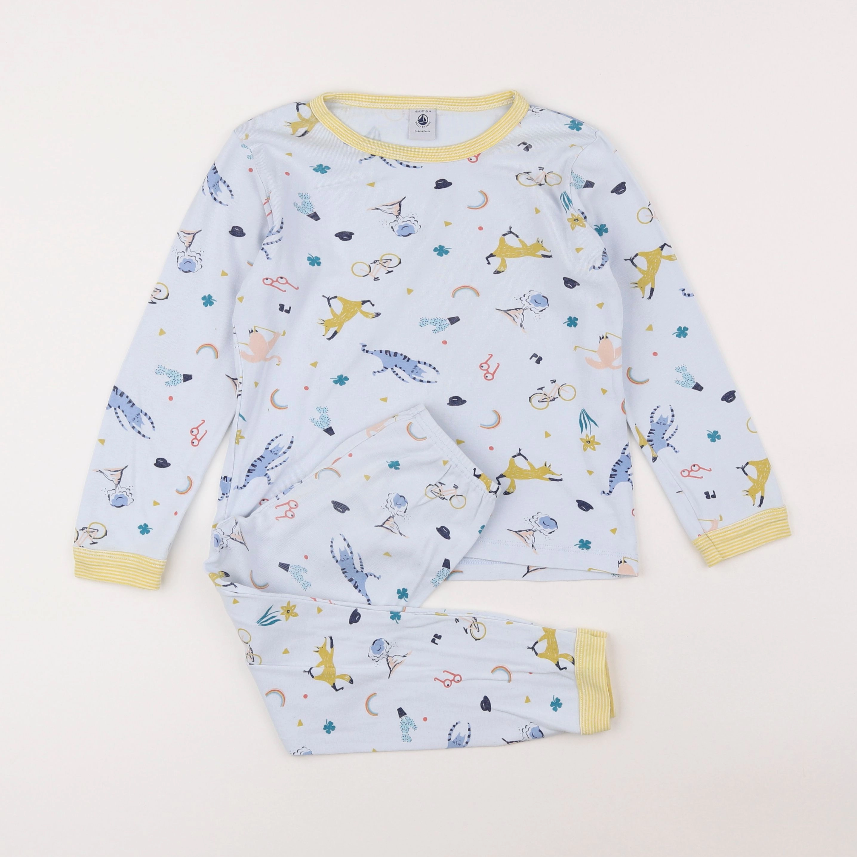 Petit Bateau - pyjama coton bleu - 6 ans