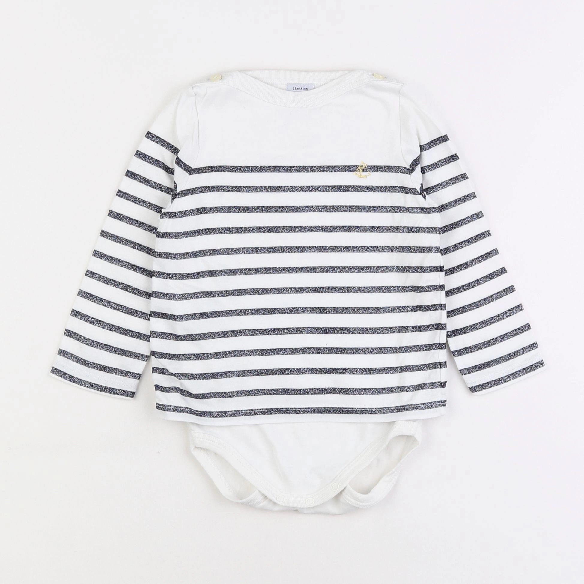 Petit Bateau - body tee-shirt blanc - 18 mois