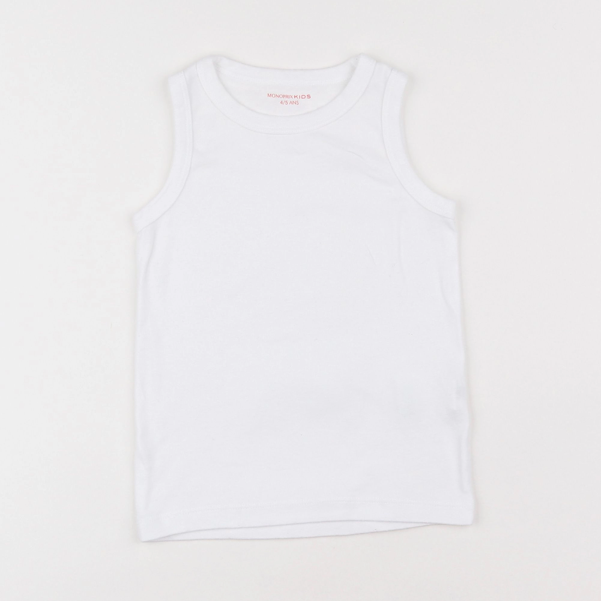 Monoprix - maillot de corps blanc - 4/5 ans