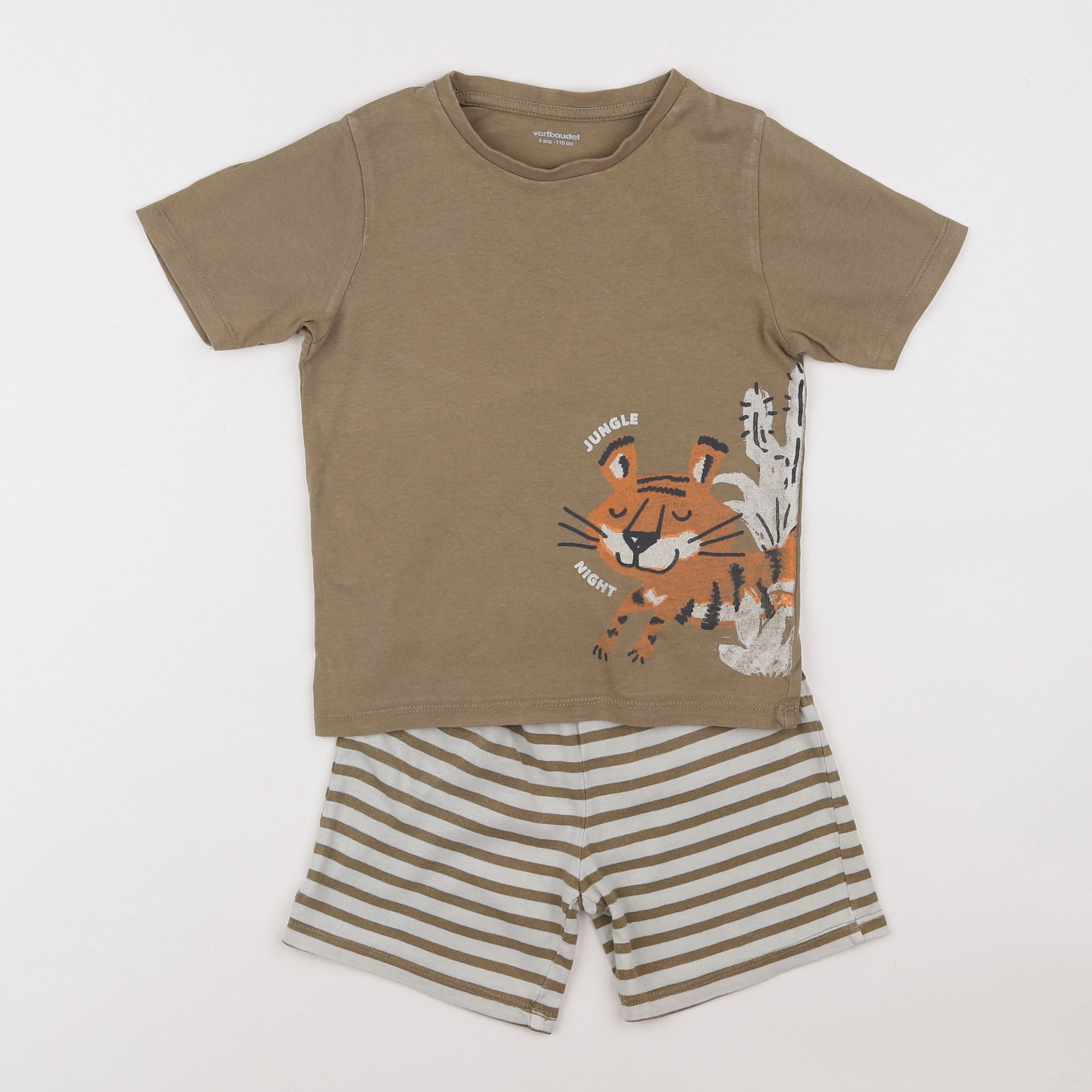 Vertbaudet - pyjama coton marron - 5 ans