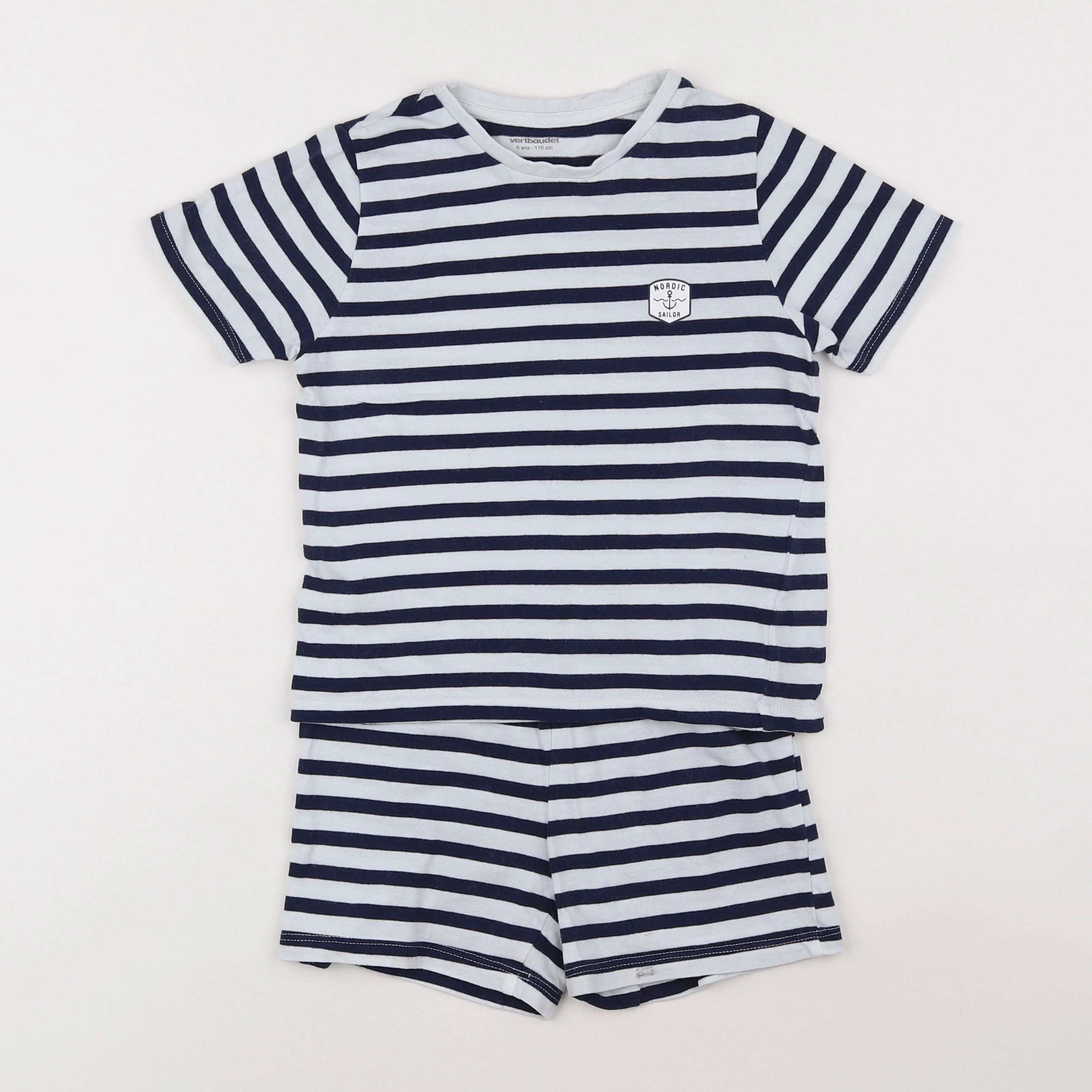 Vertbaudet - pyjama coton bleu - 5 ans