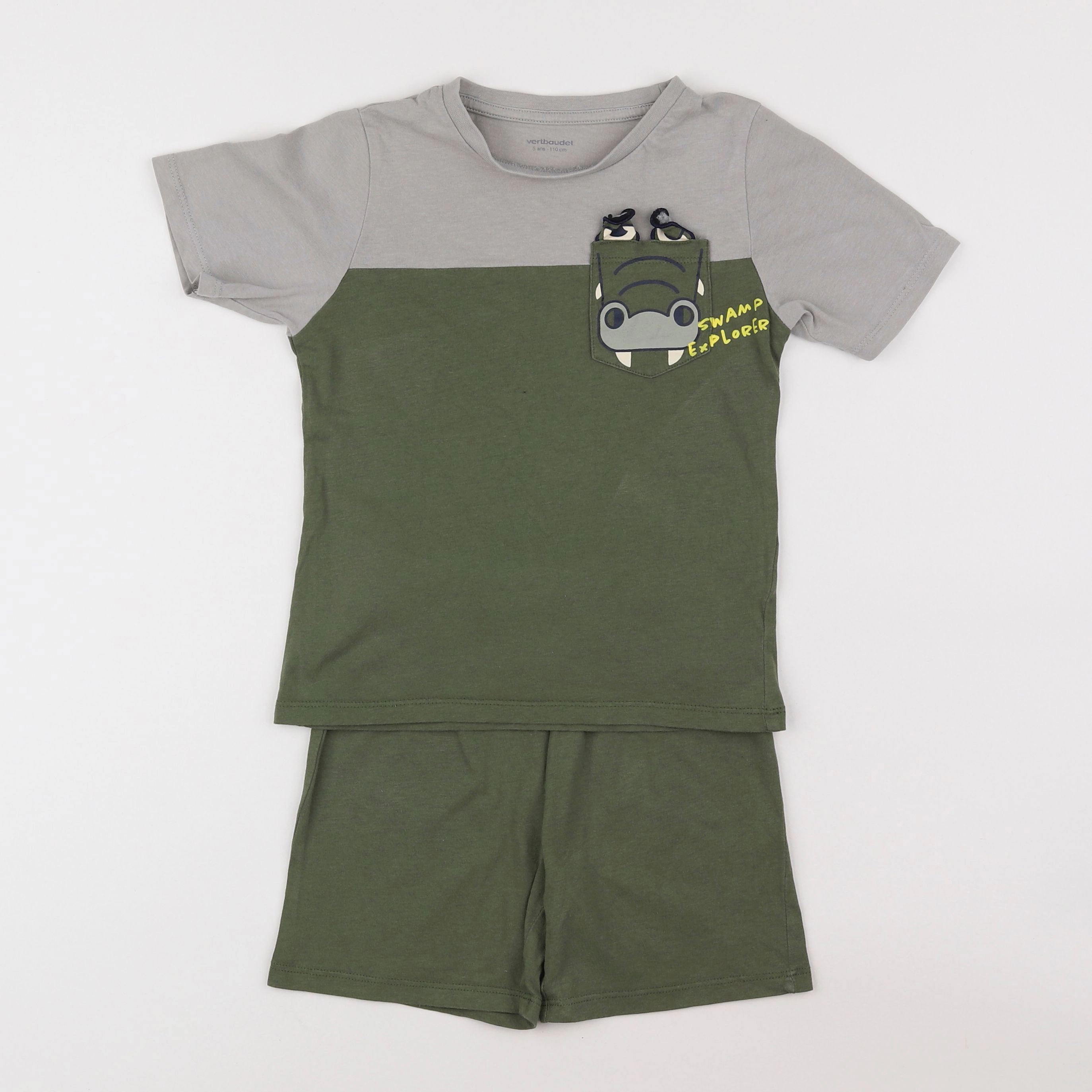 Vertbaudet - pyjama coton vert - 5 ans