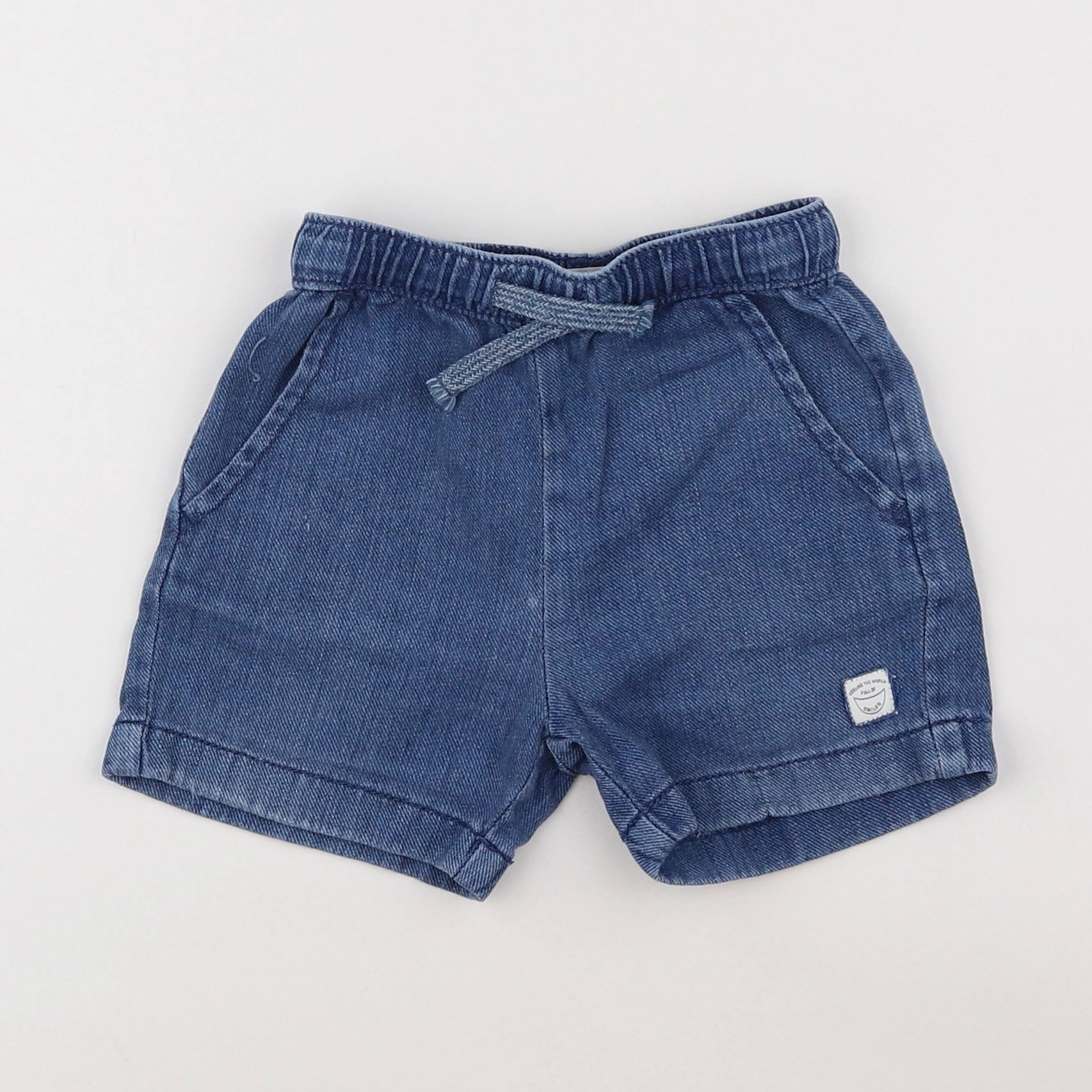 Zara - short bleu - 12/18 mois