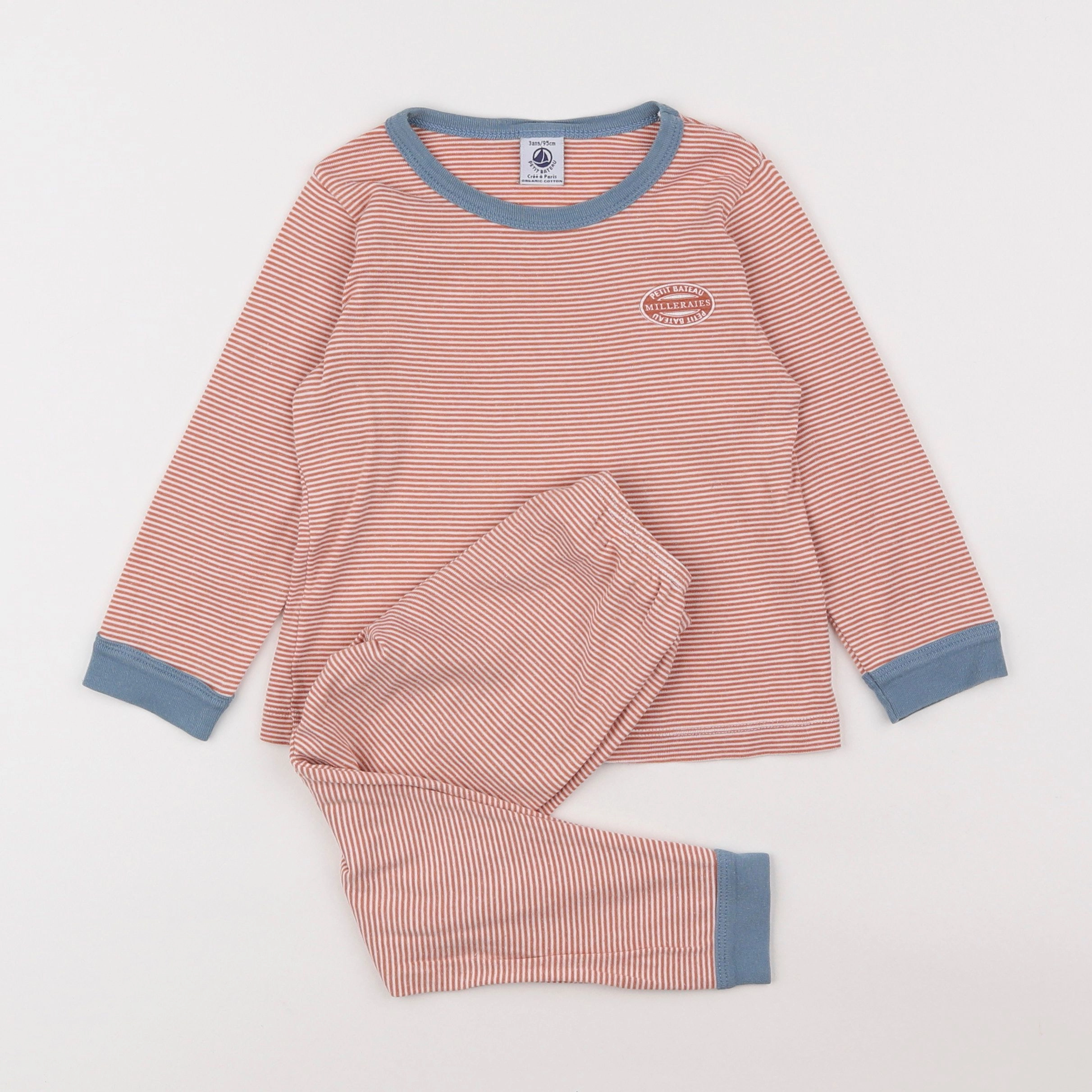 Petit Bateau - pyjama coton rouge - 3 ans