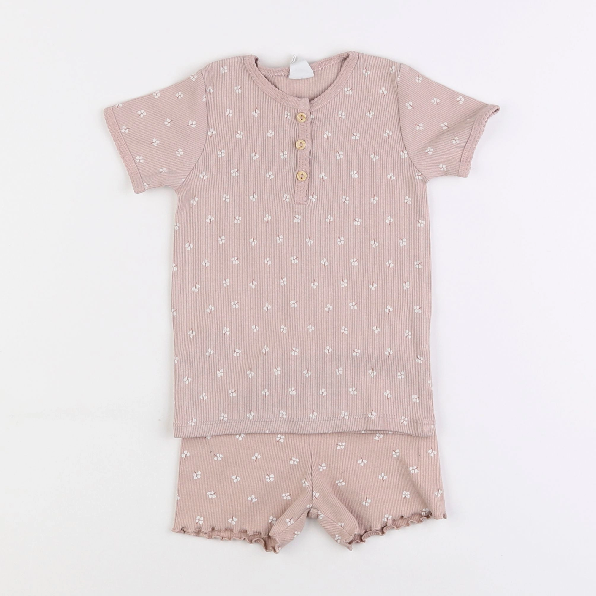 H&M - pyjama coton rose - 12/18 mois