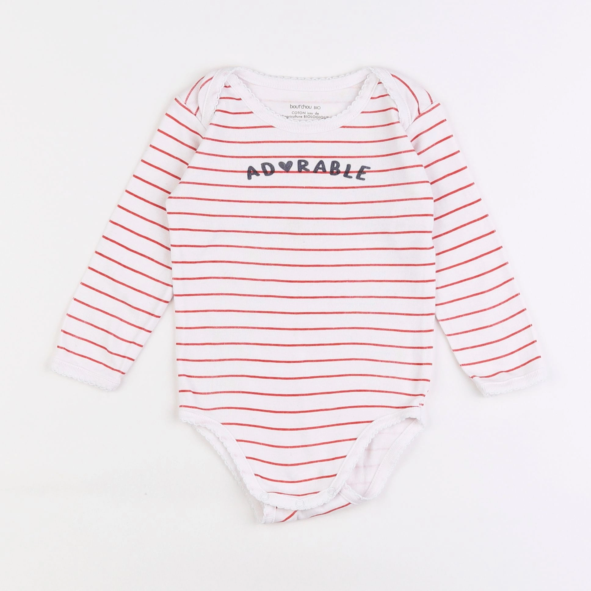 Boutchou - body blanc, rouge - 18 mois