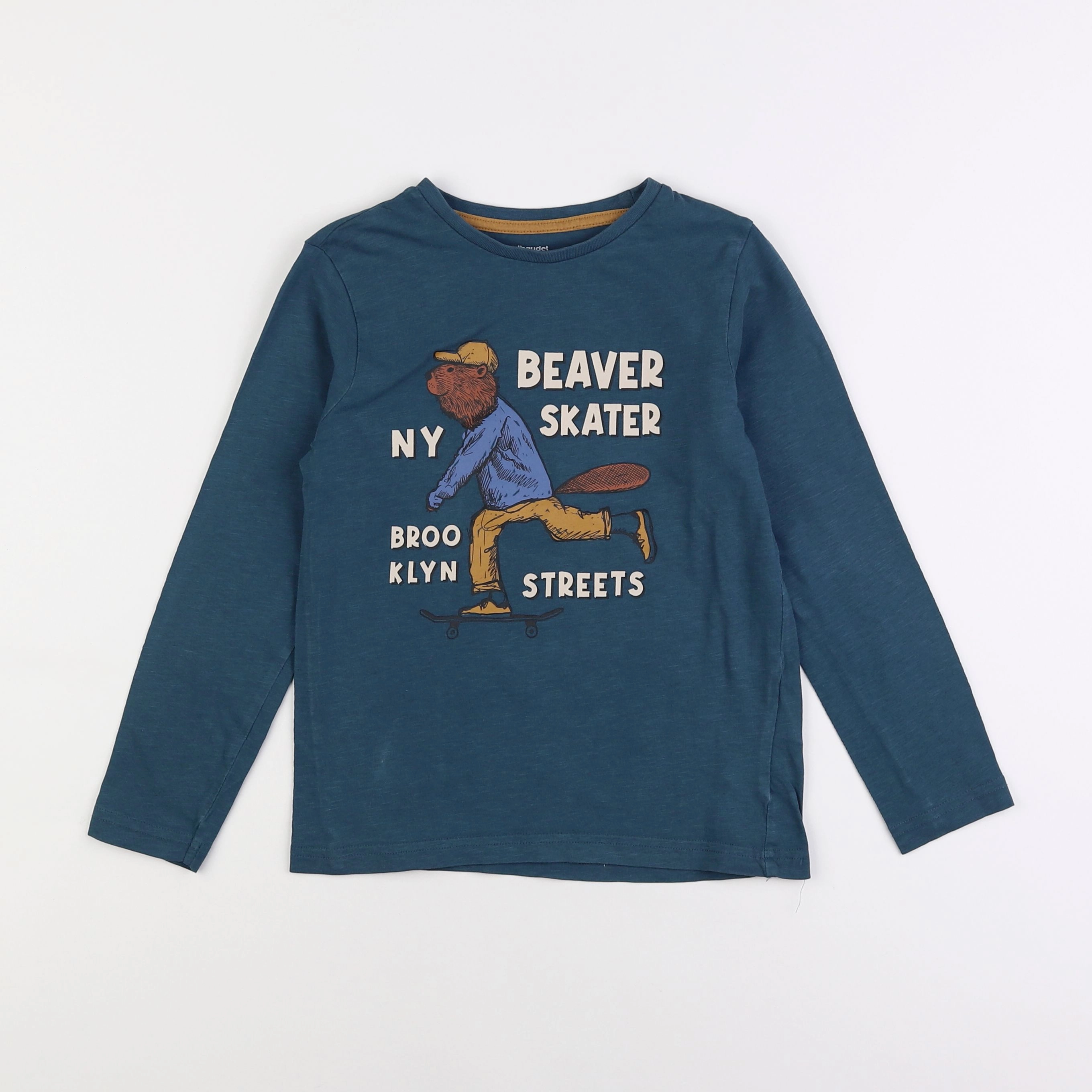 Vertbaudet - tee-shirt bleu - 8 ans