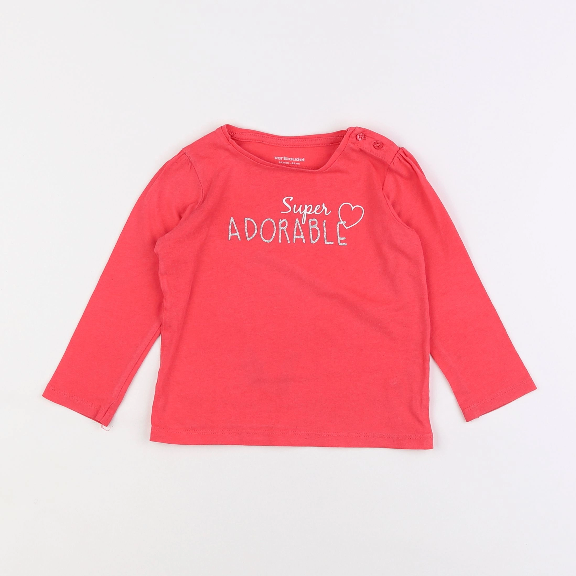 Vertbaudet - tee-shirt rose - 18 mois