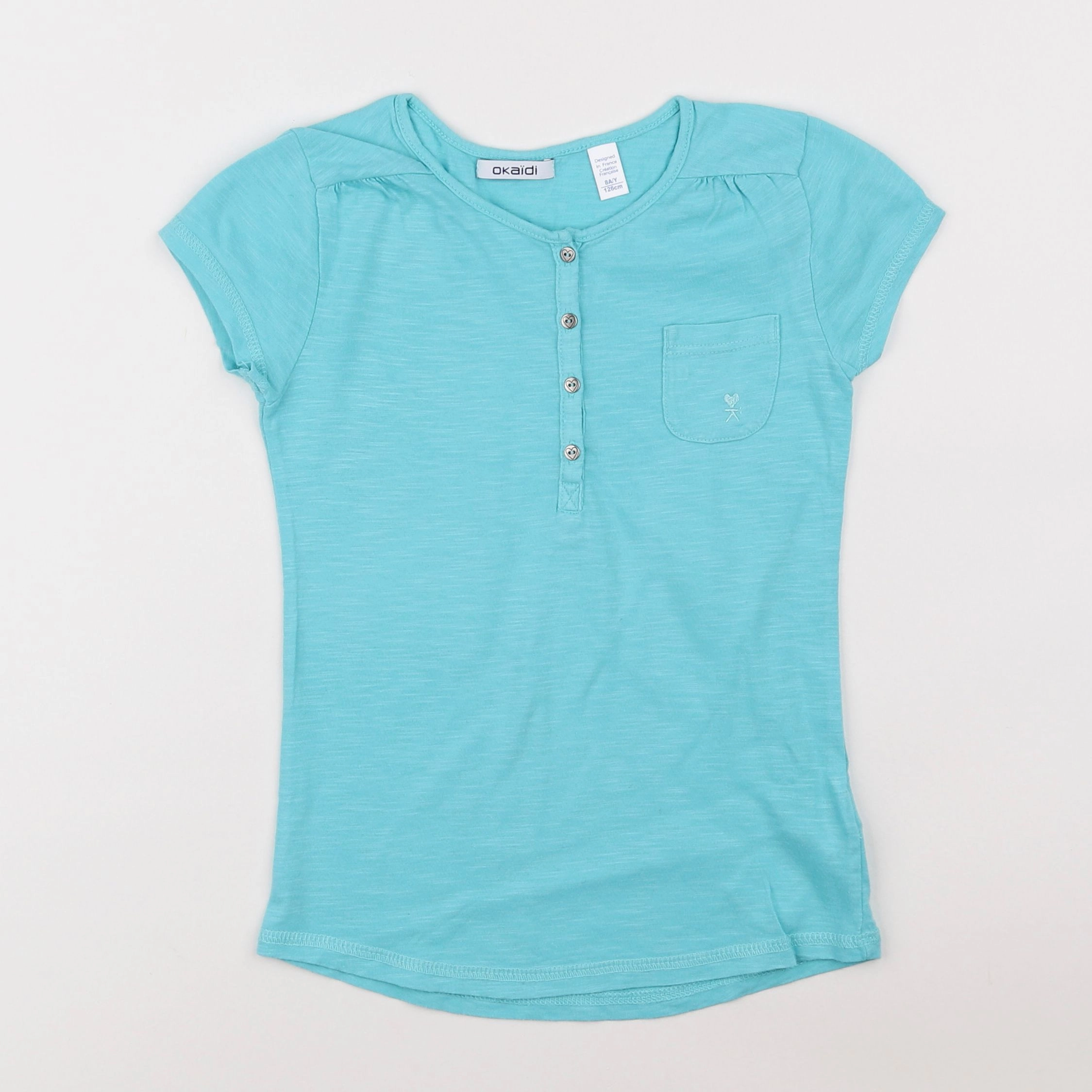 Okaidi - tee-shirt bleu - 8 ans