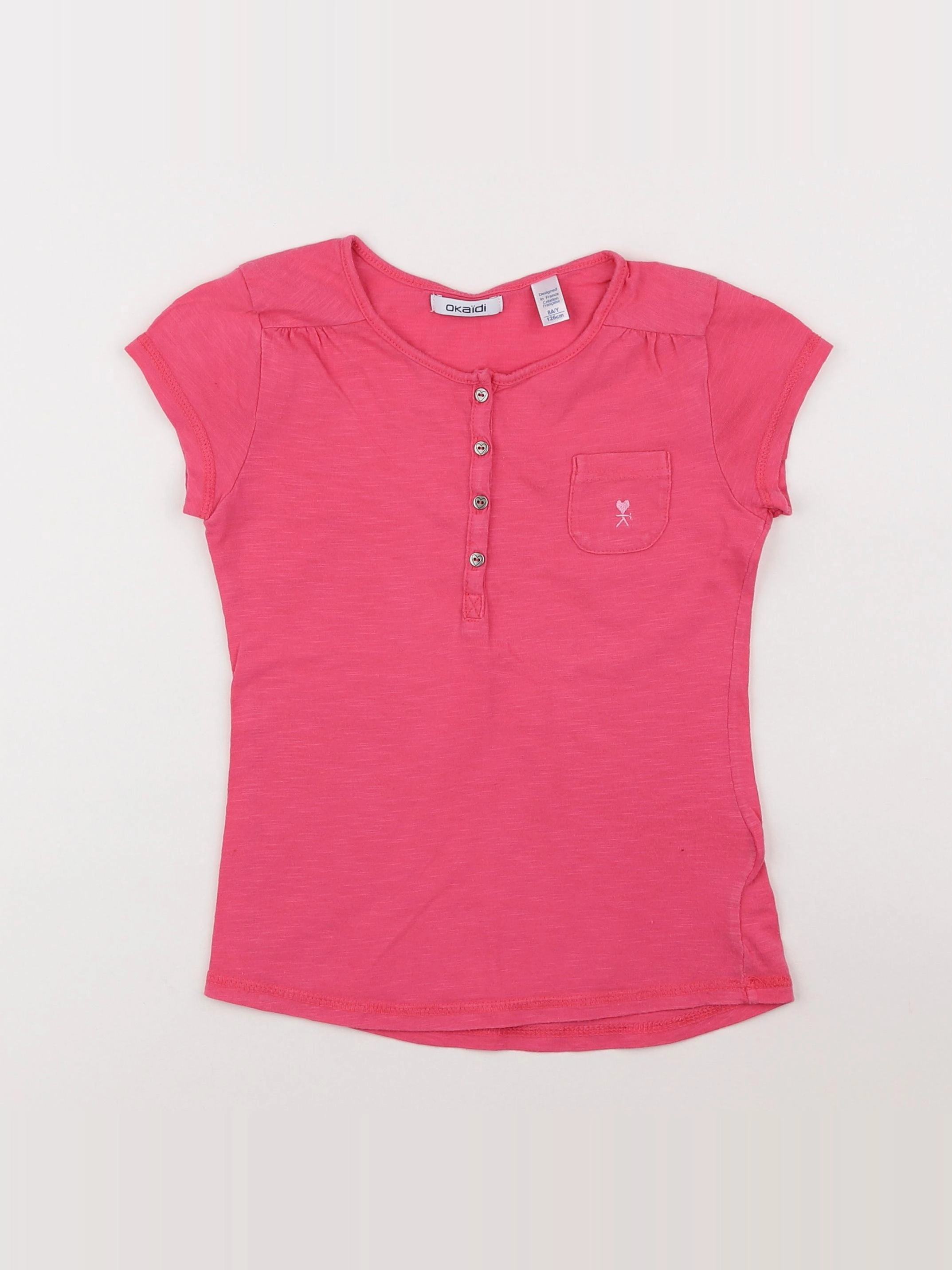 Okaidi - tee-shirt rose - 8 ans