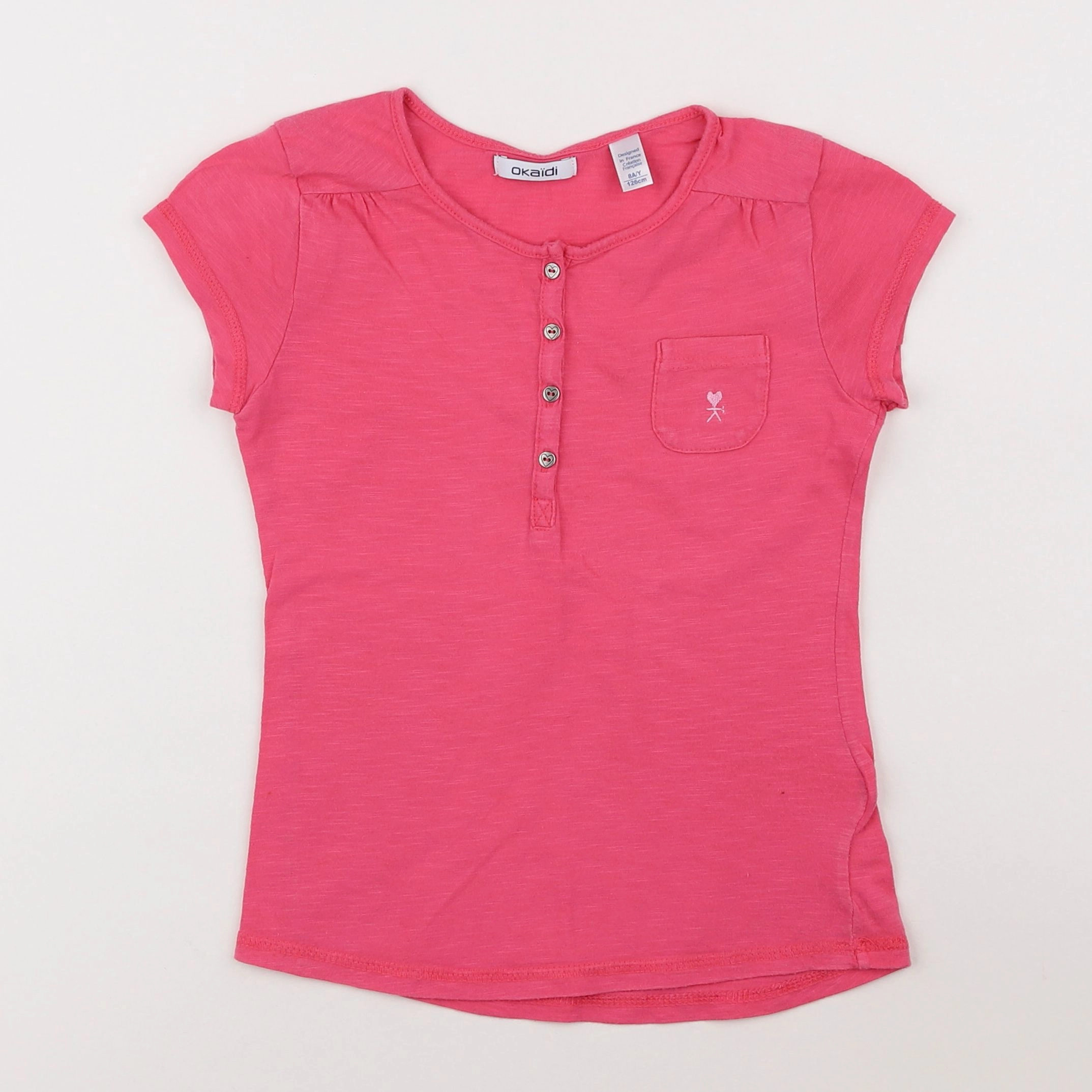 Okaidi - tee-shirt rose - 8 ans