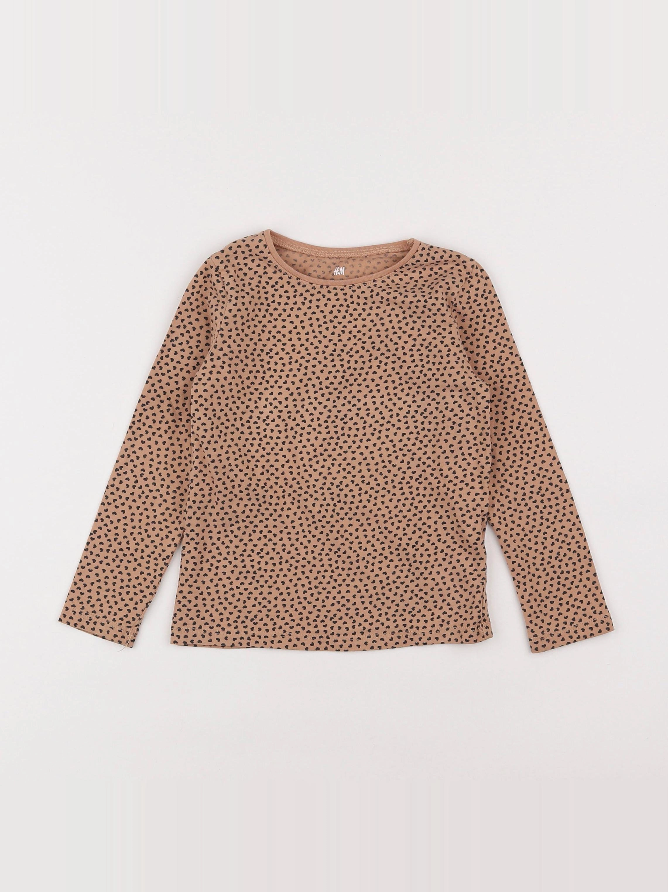 H&M - tee-shirt marron - 2/4 ans