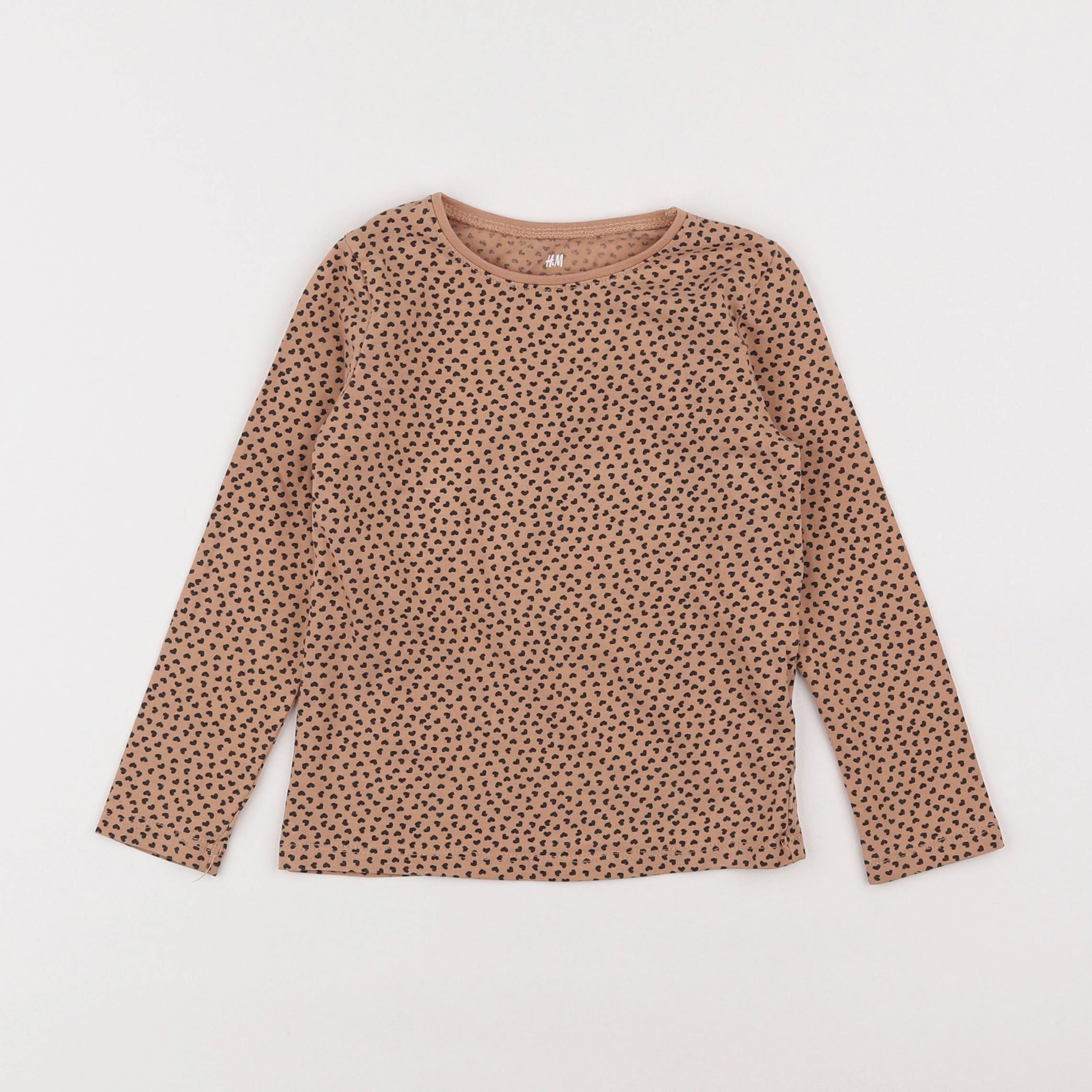 H&M - tee-shirt marron - 2/4 ans