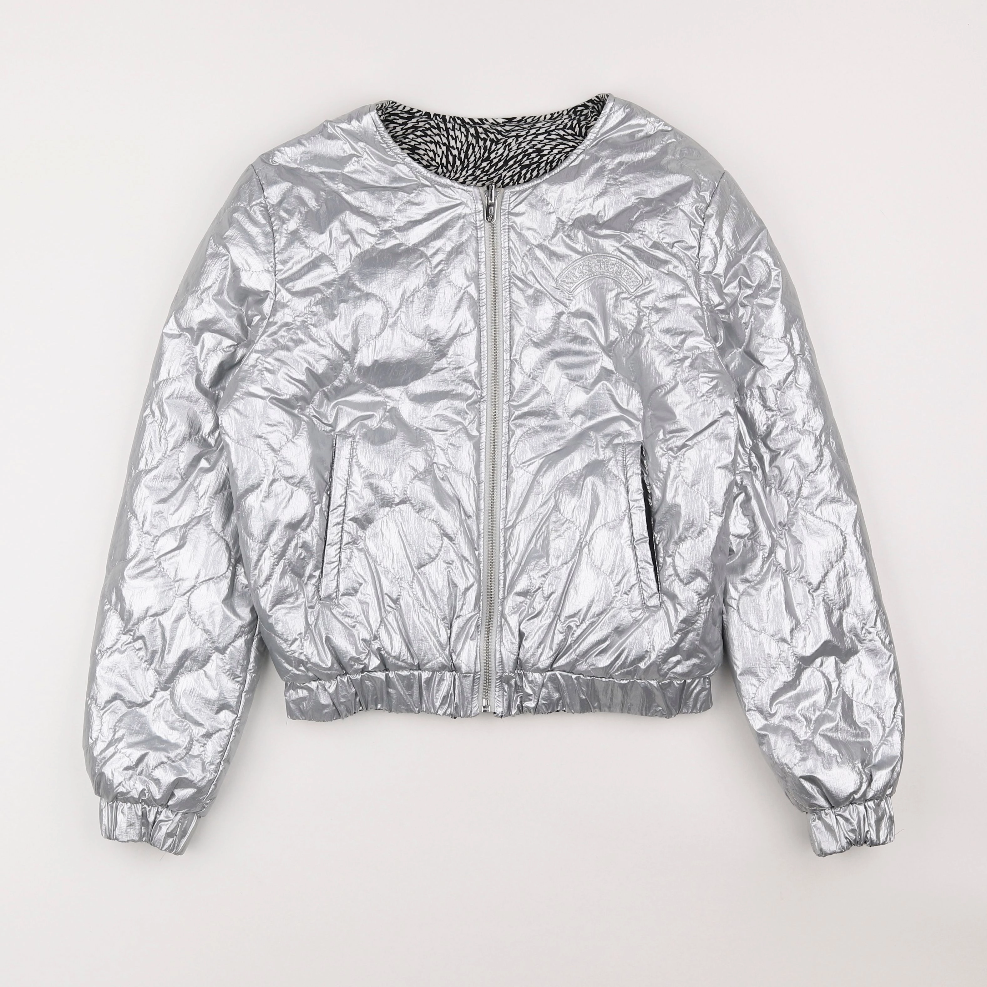 IKKS - veste simili cuir argent - 6 ans