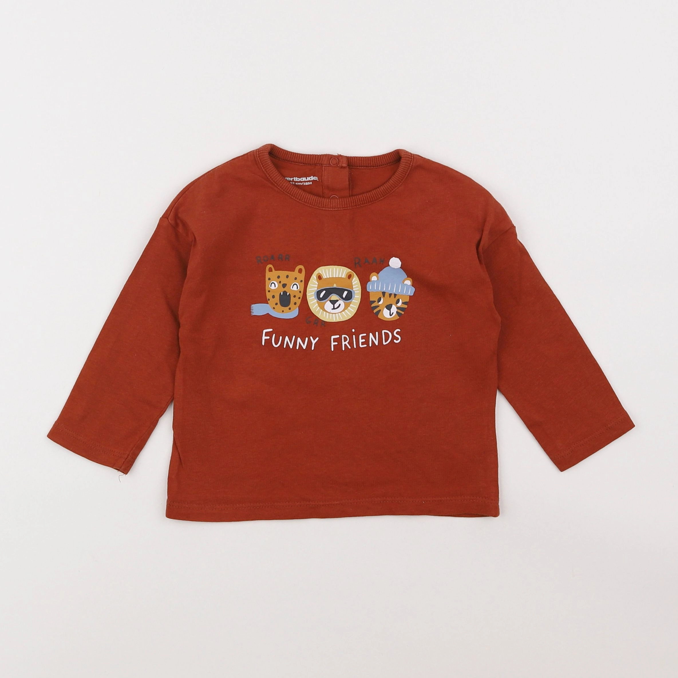 Vertbaudet - tee-shirt marron - 18 mois