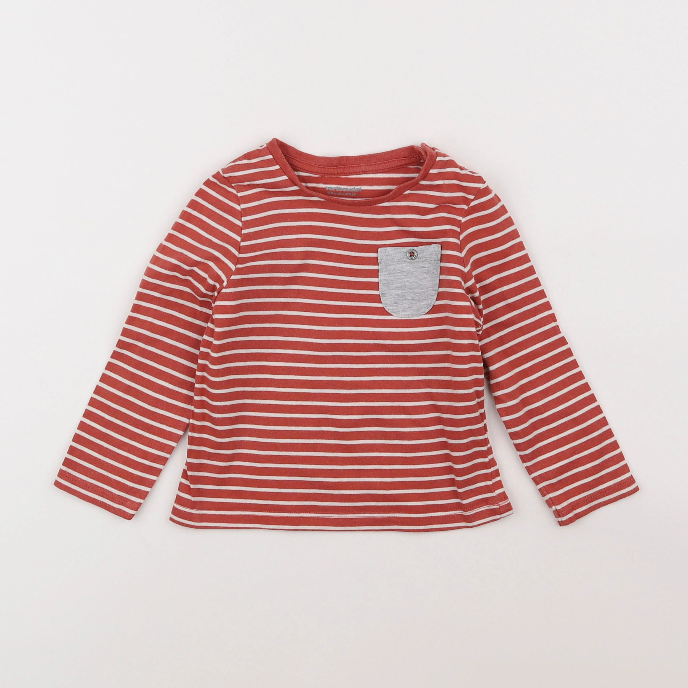 Vertbaudet - tee-shirt rouge - 2 ans