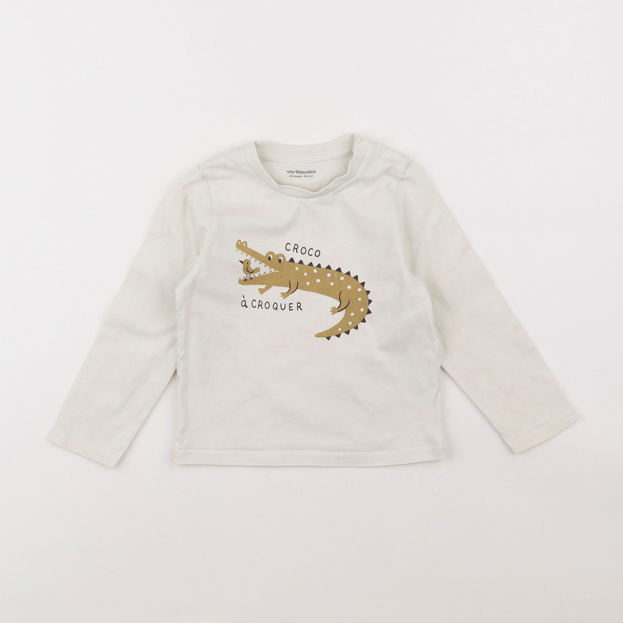 Vertbaudet - tee-shirt beige - 2 ans