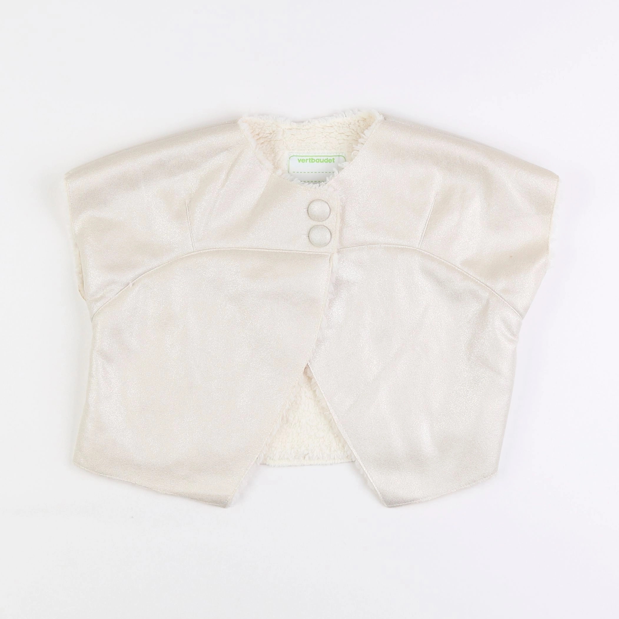 Vertbaudet - gilet beige, or - 8 ans