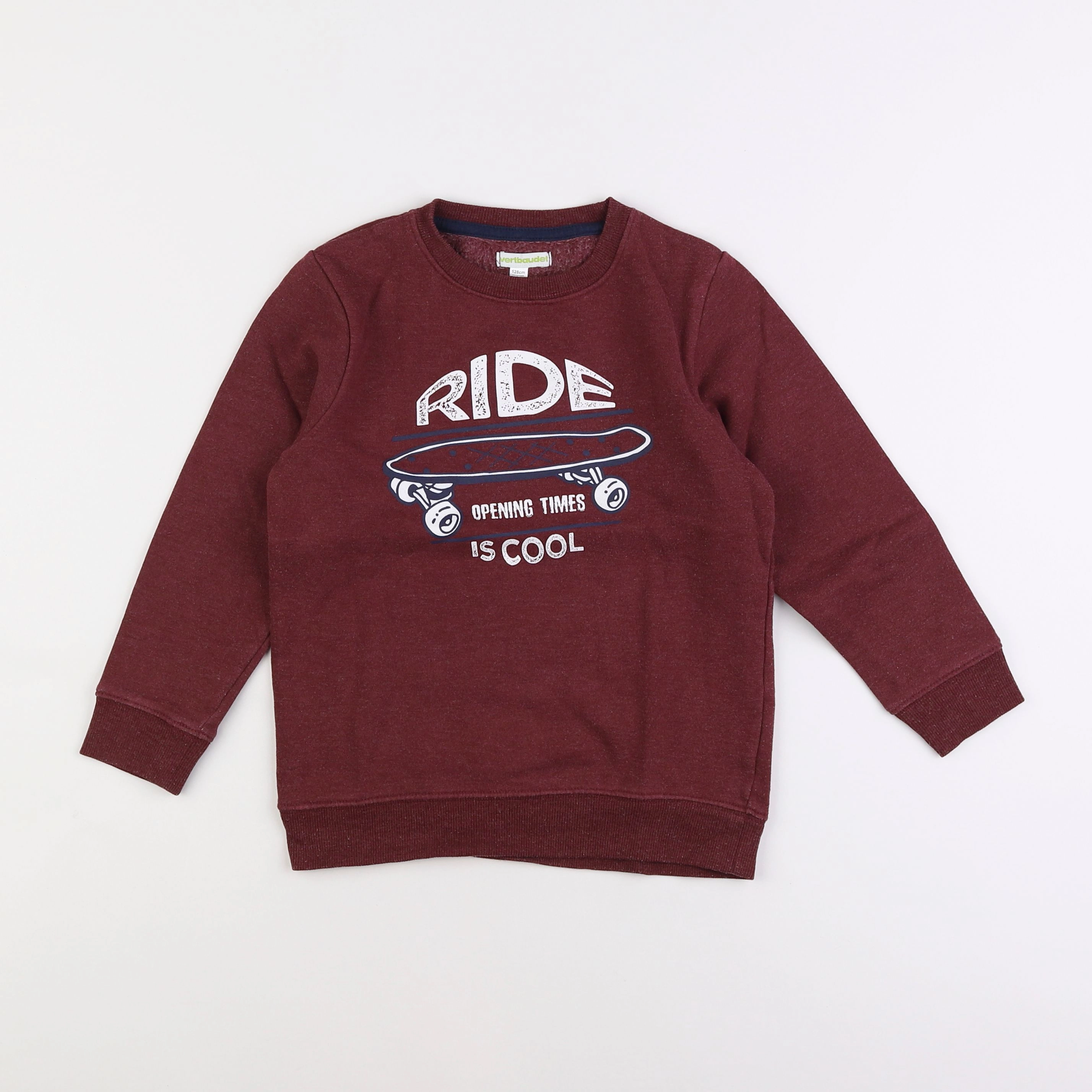 Vertbaudet - sweat rouge - 8 ans