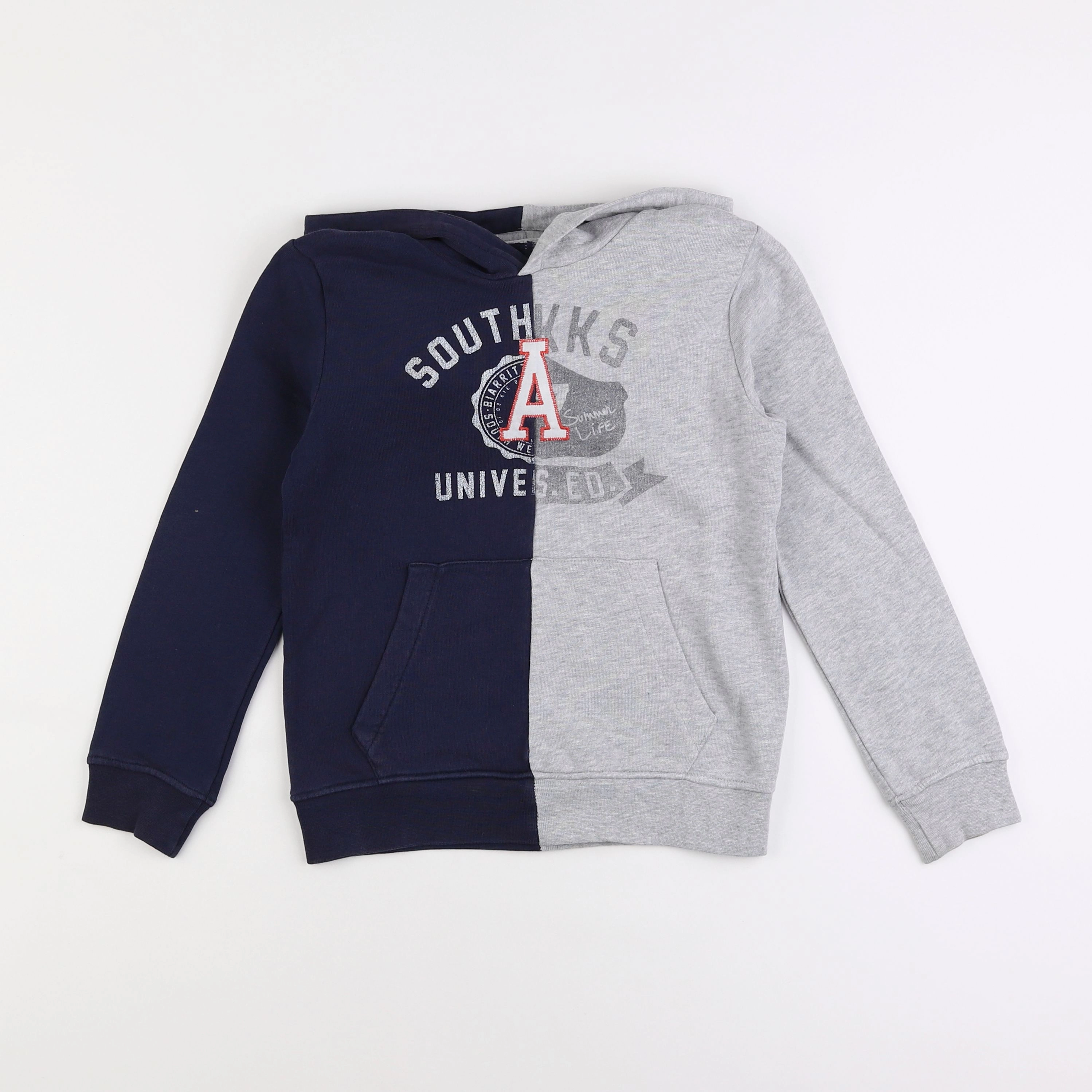 IKKS - sweat gris, bleu - 8 ans