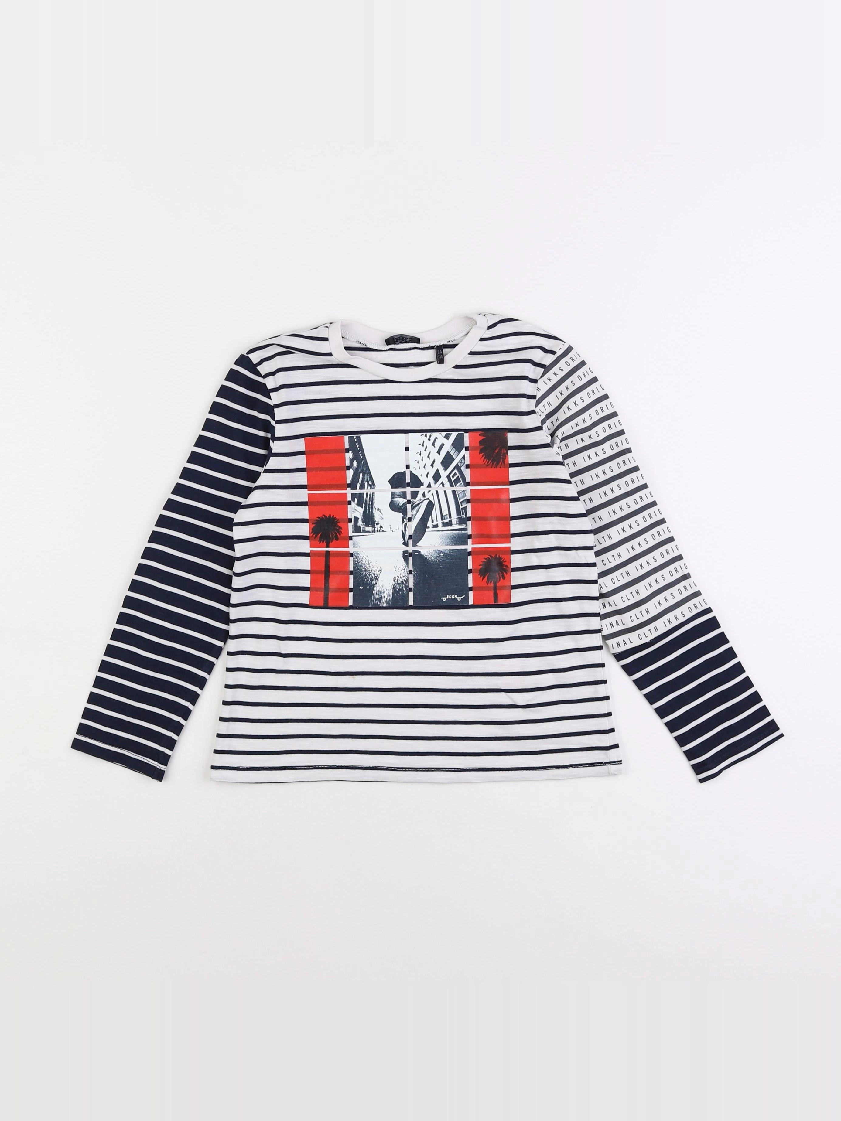 IKKS - tee-shirt bleu, blanc - 6 ans