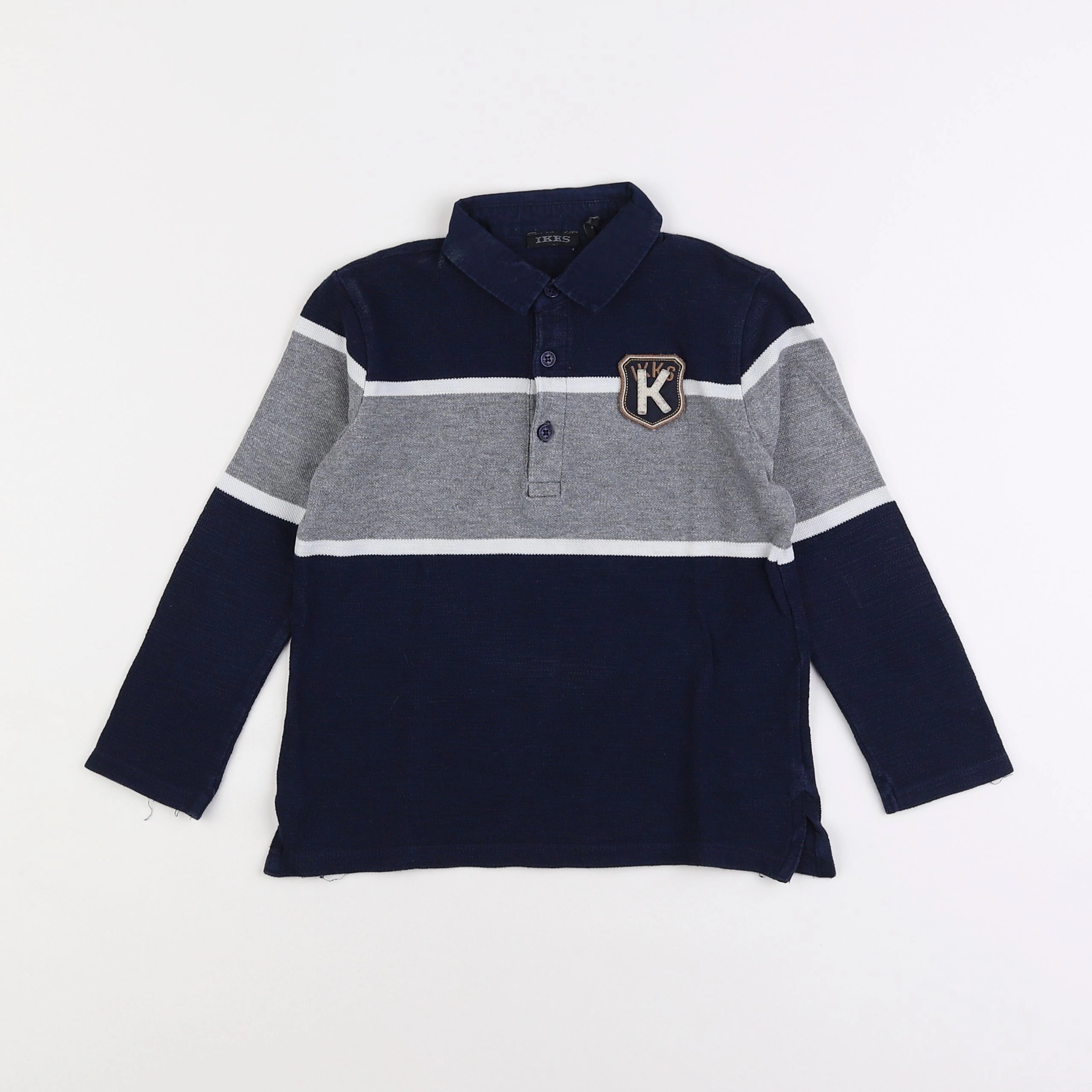 IKKS - polo bleu, gris - 4 ans