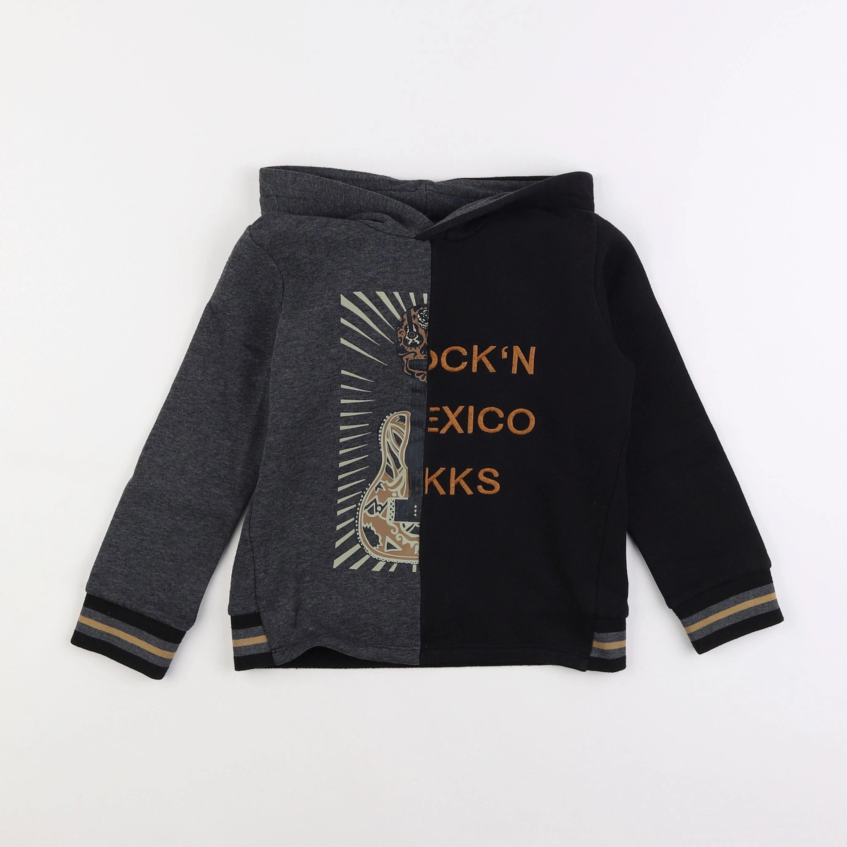 IKKS - sweat gris, noir - 6 ans