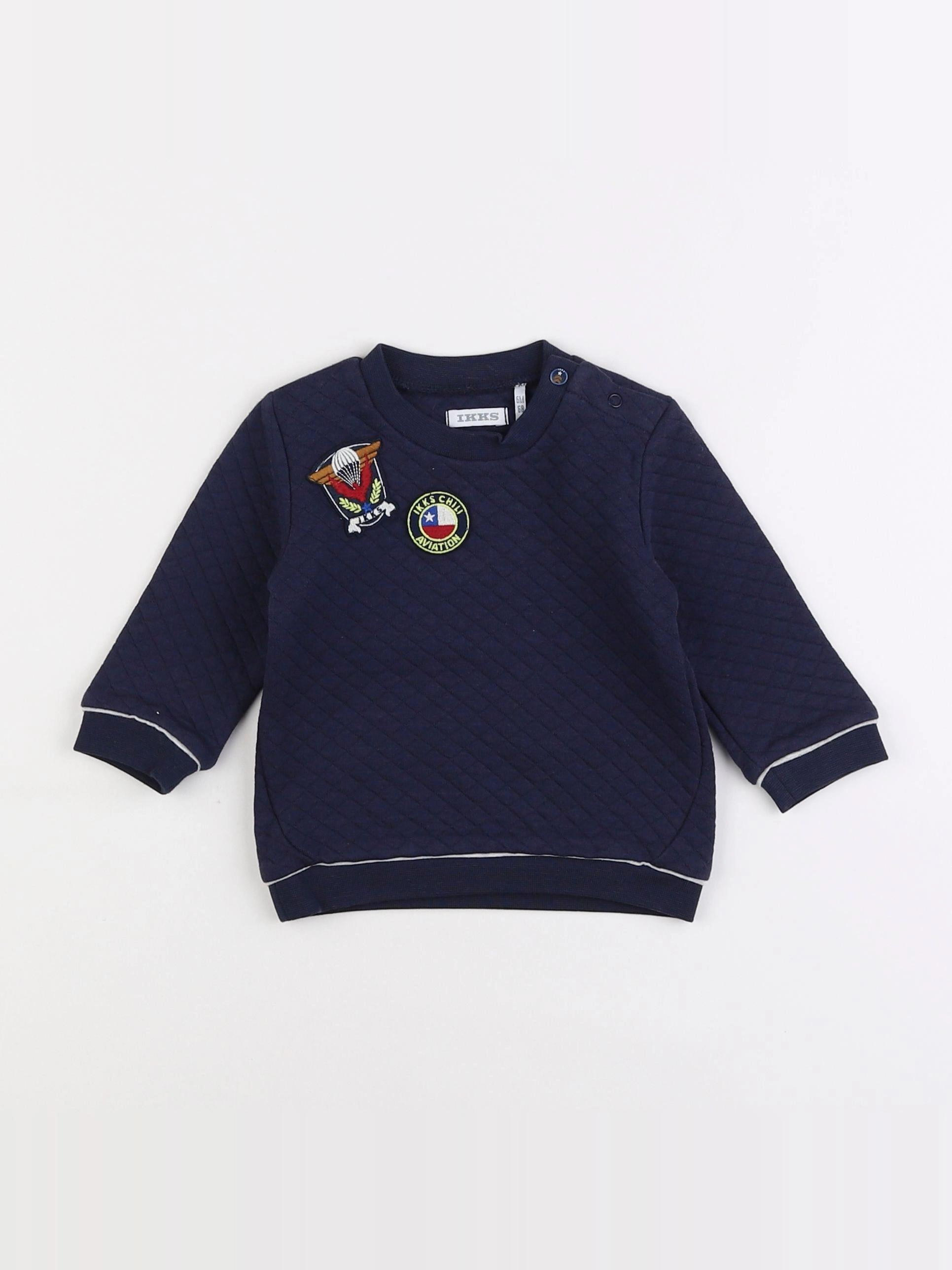 IKKS - sweat bleu - 6 mois