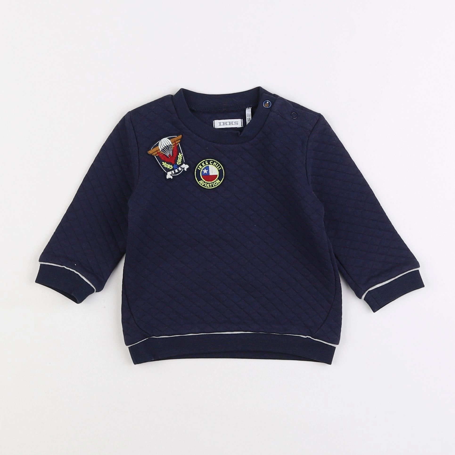 IKKS - sweat bleu - 6 mois