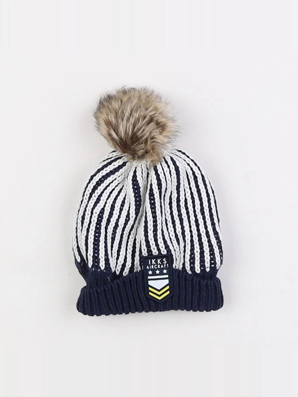 IKKS - bonnet blanc, bleu - 1/3 mois