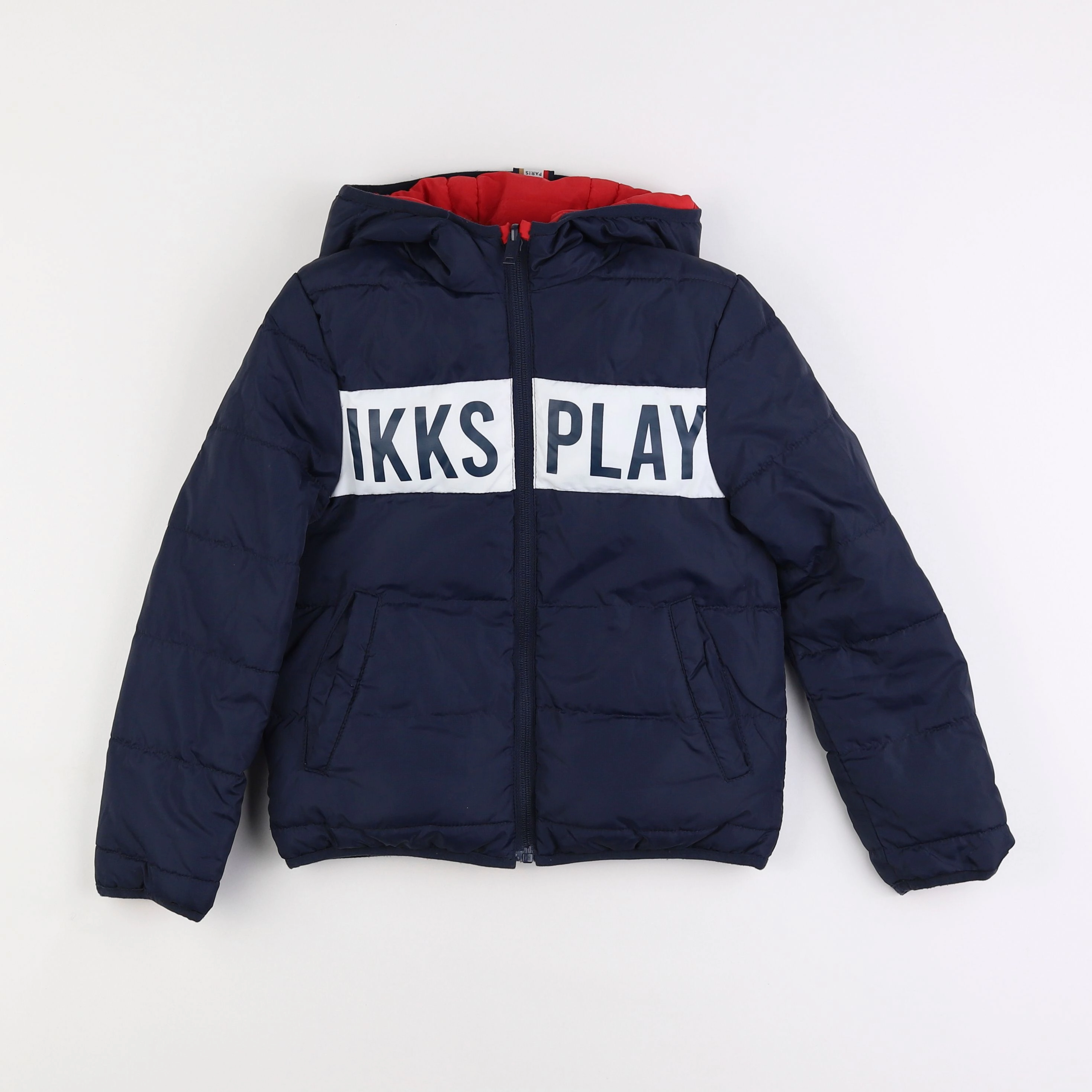 IKKS - doudoune réversible rouge, bleu - 8 ans