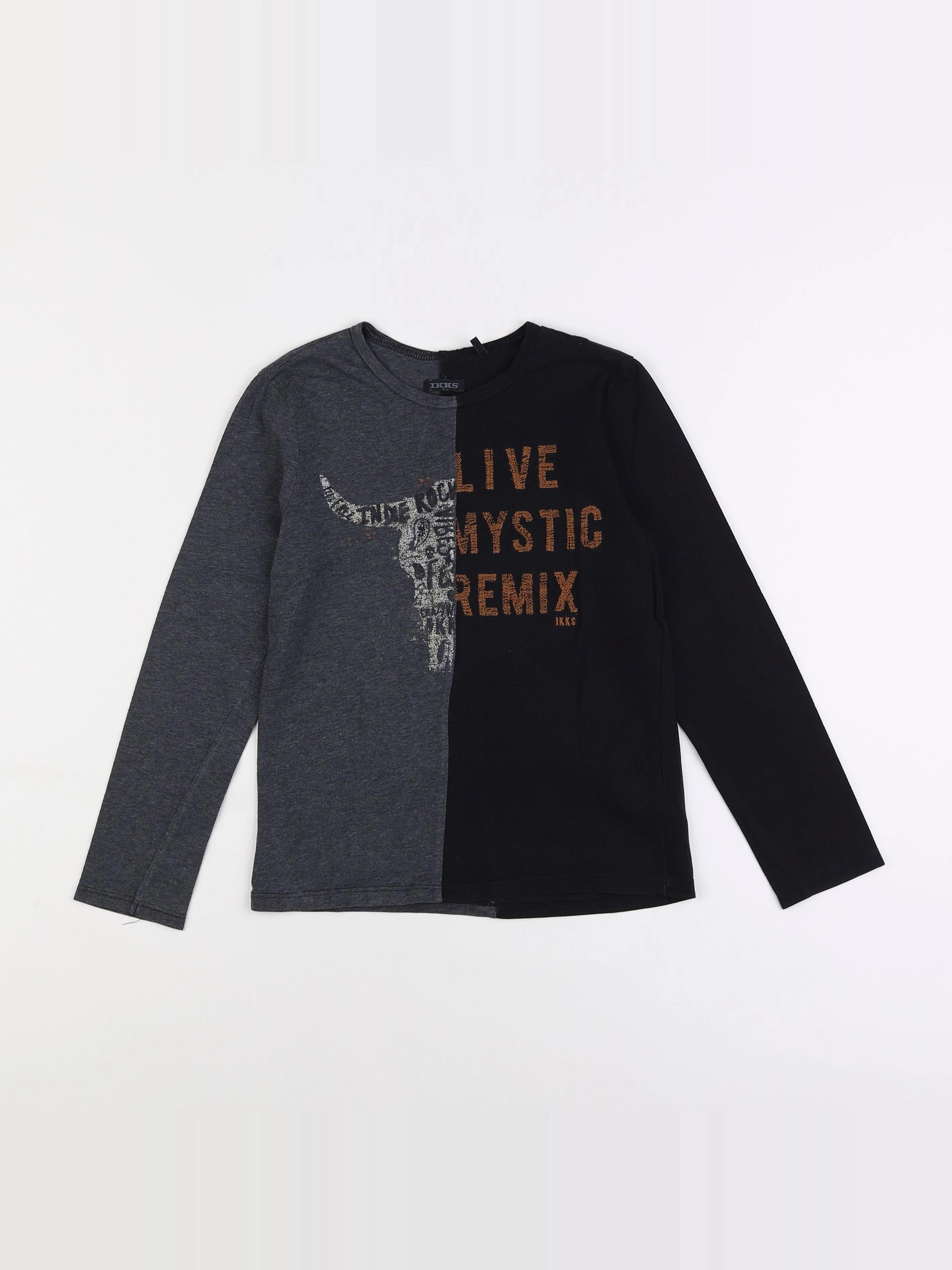 IKKS - tee-shirt gris, noir - 8 ans