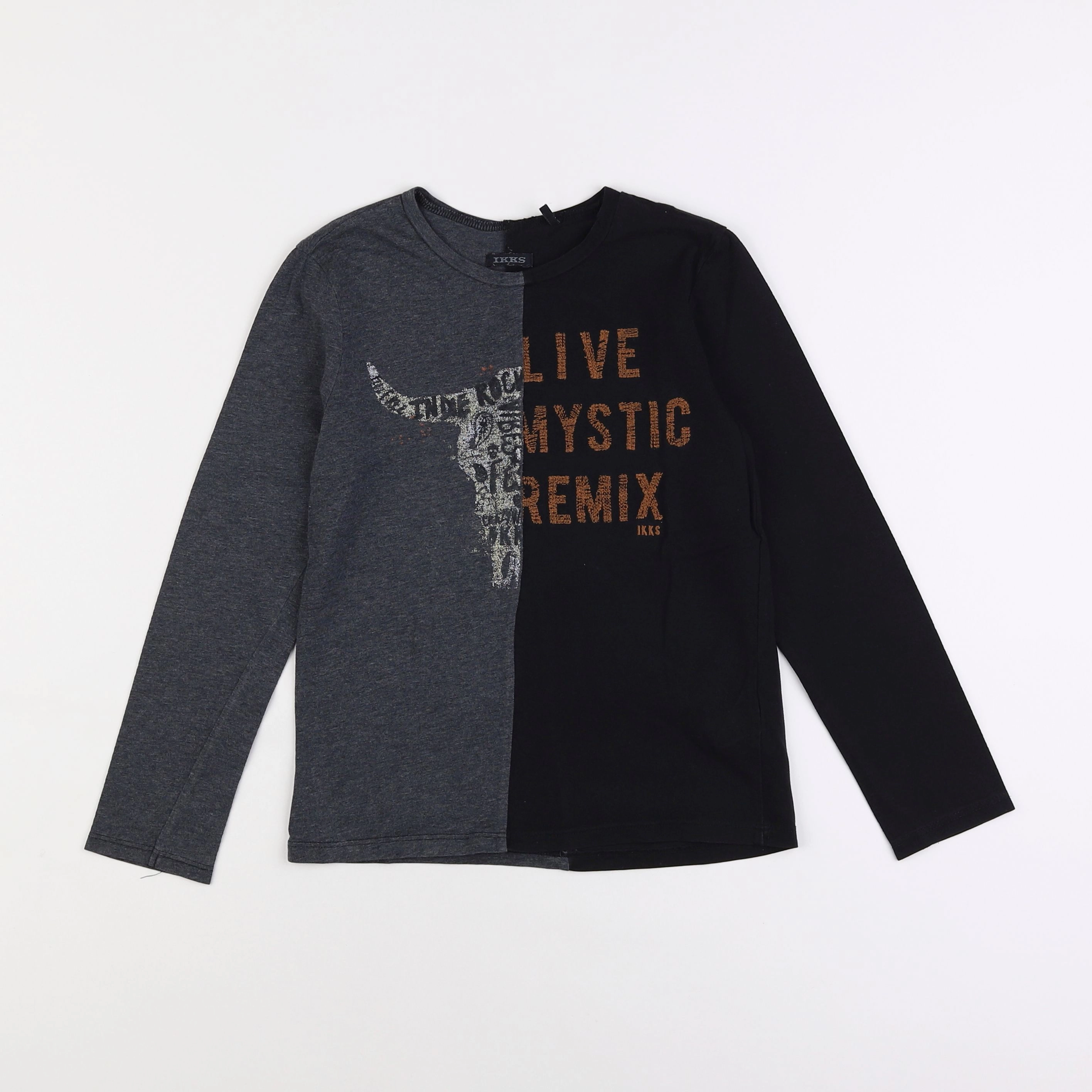 IKKS - tee-shirt gris, noir - 8 ans