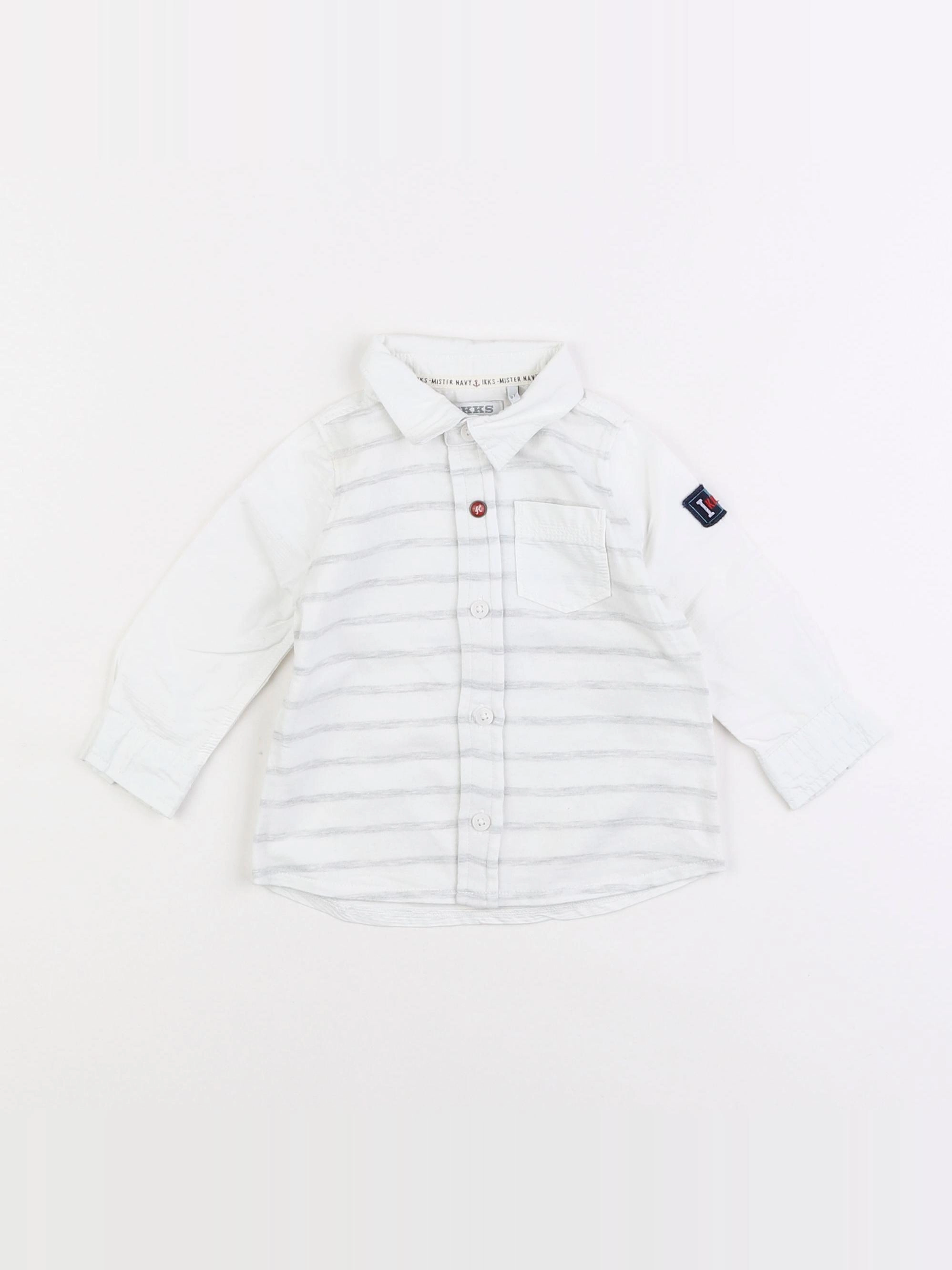IKKS - chemise imprimé au dos blanc - 6 mois