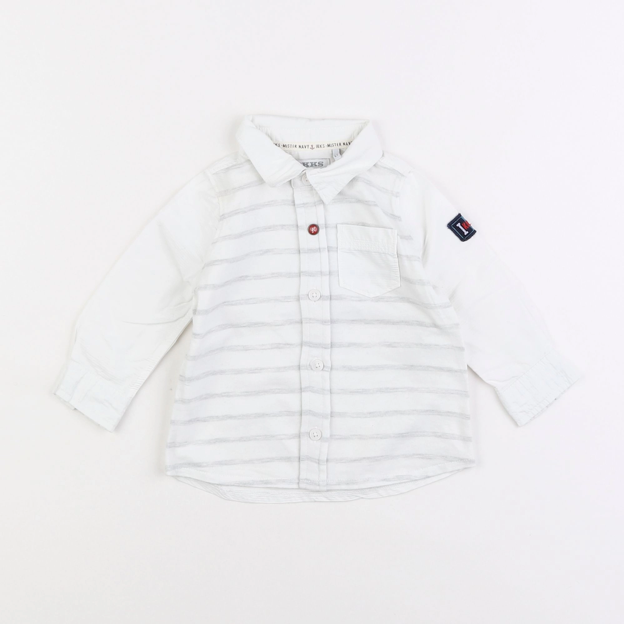 IKKS - chemise imprimé au dos blanc - 6 mois