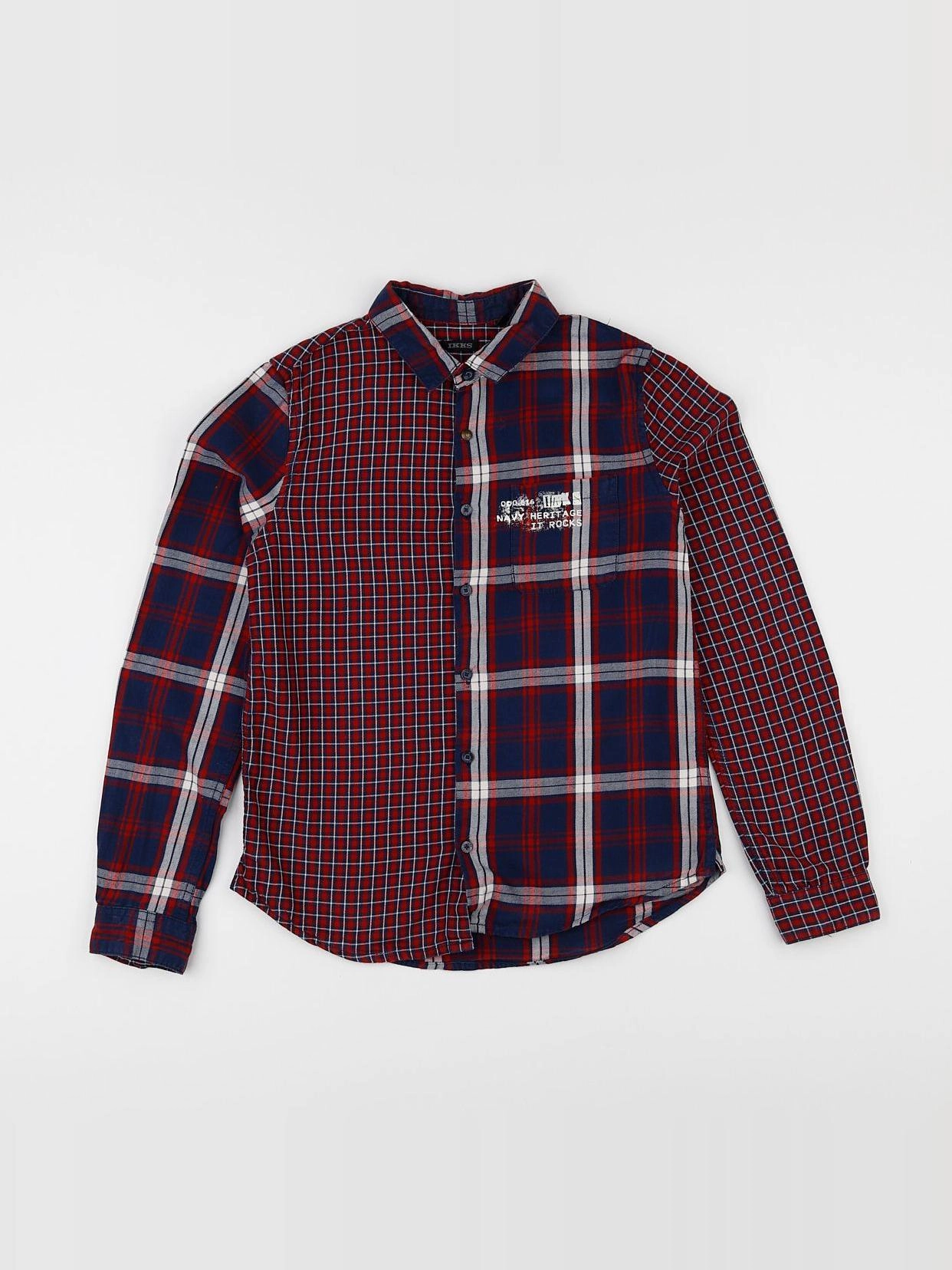 IKKS - chemise bleu, rouge - 12 ans