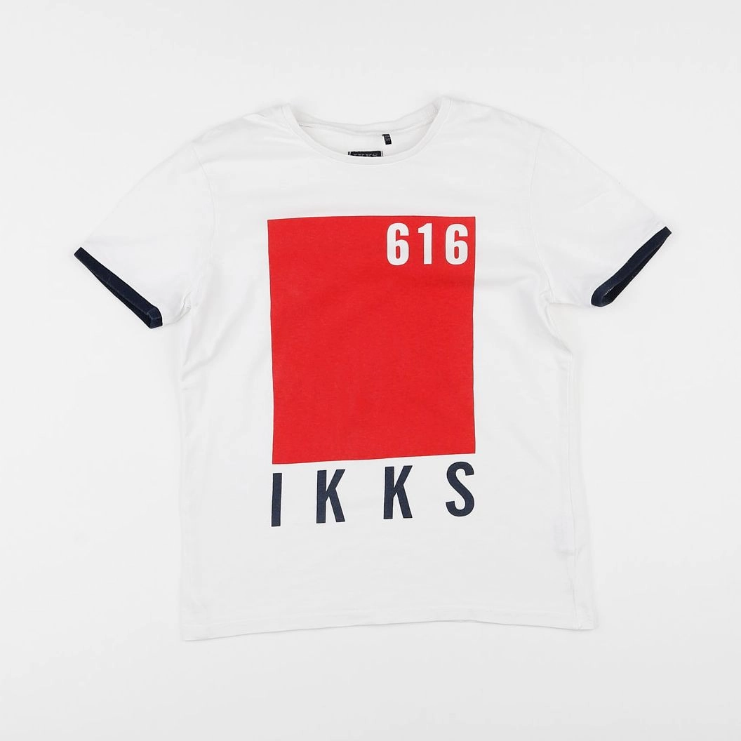 IKKS - tee-shirt blanc, rouge - 10 ans