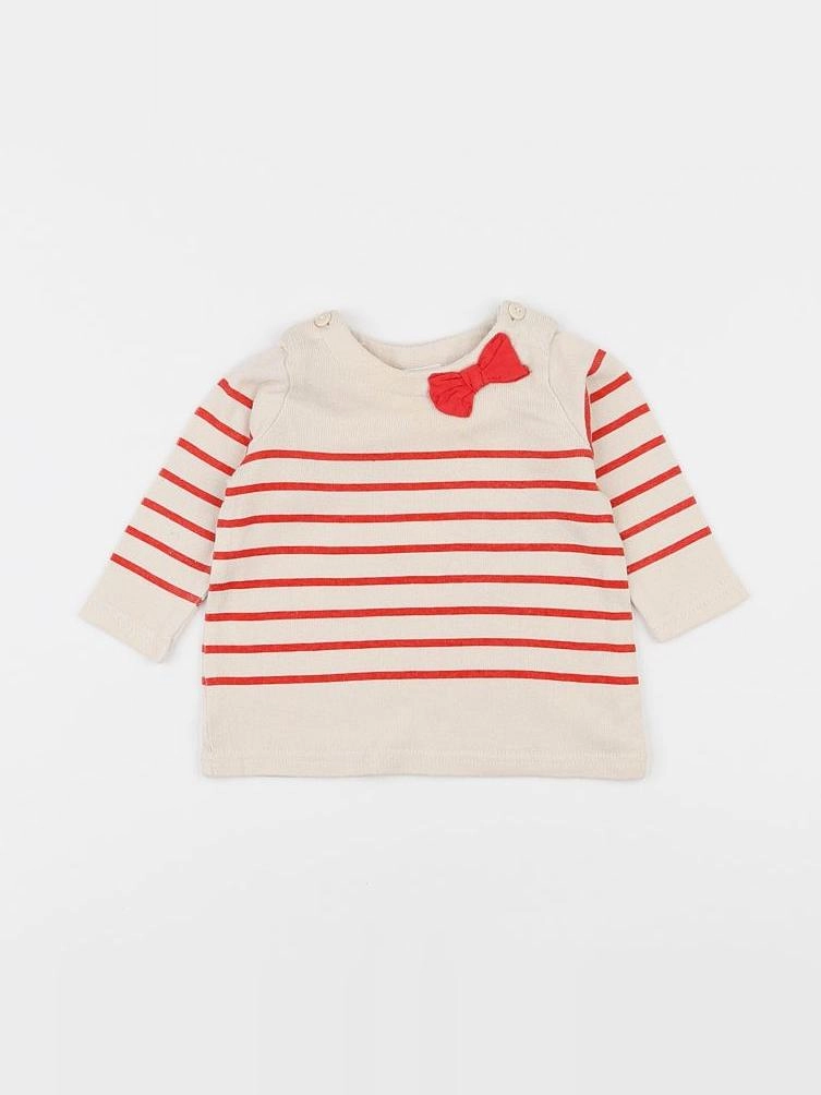 H&M - robe beige, rouge - 1 mois