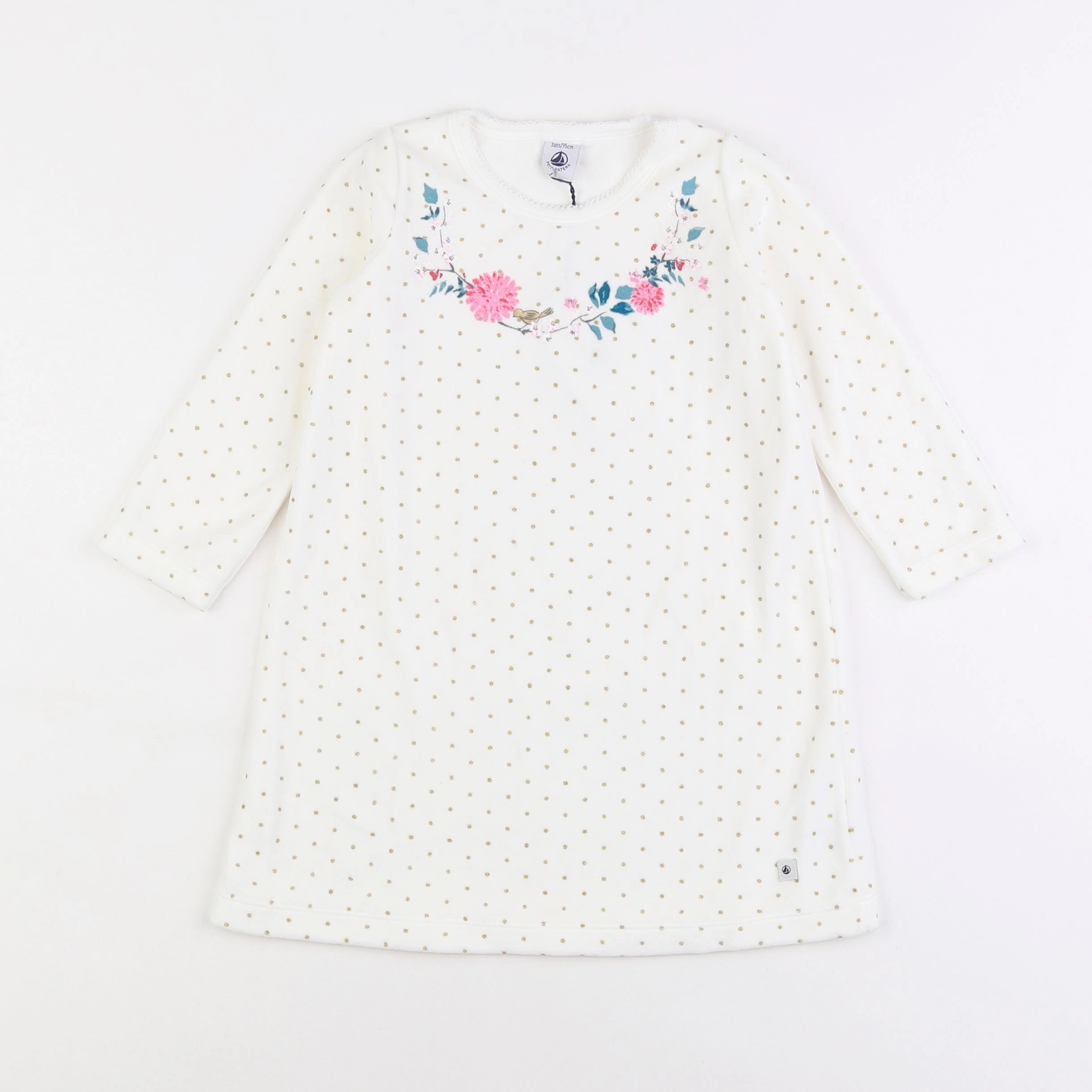 Petit Bateau - chemise de nuit blanc - 3 ans