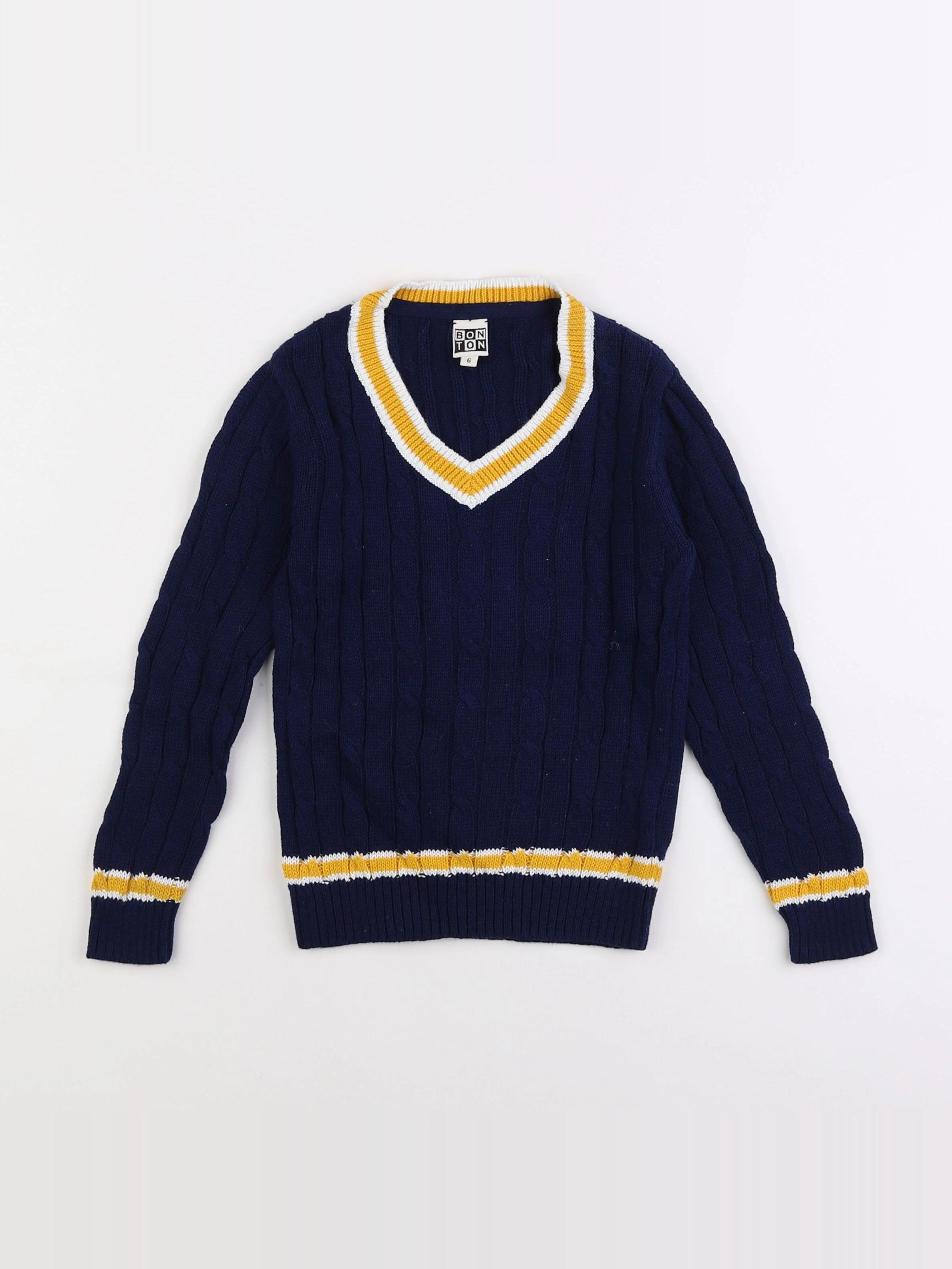 Bonton - pull bleu - 6 ans