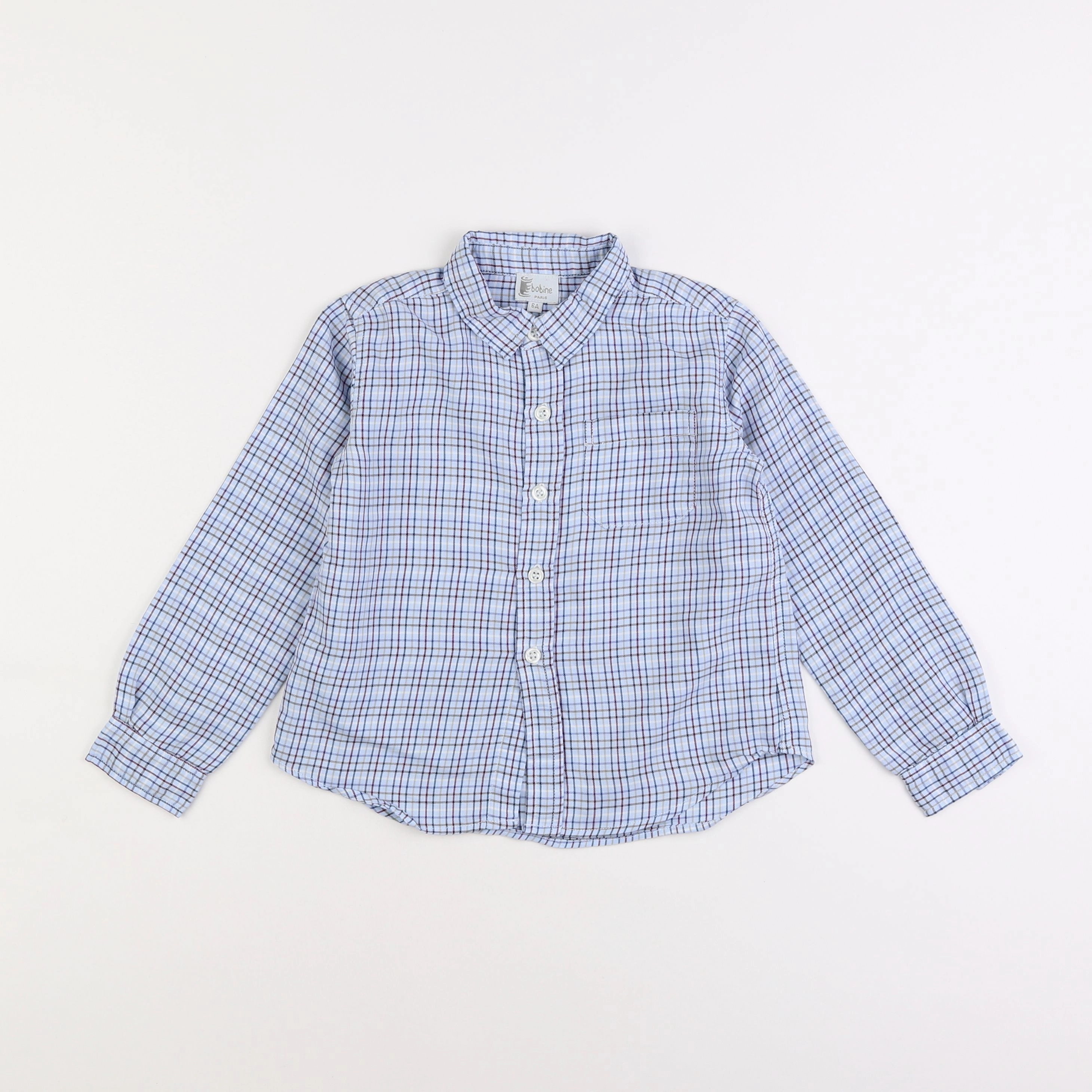 Bobine - chemise bleu - 6 ans